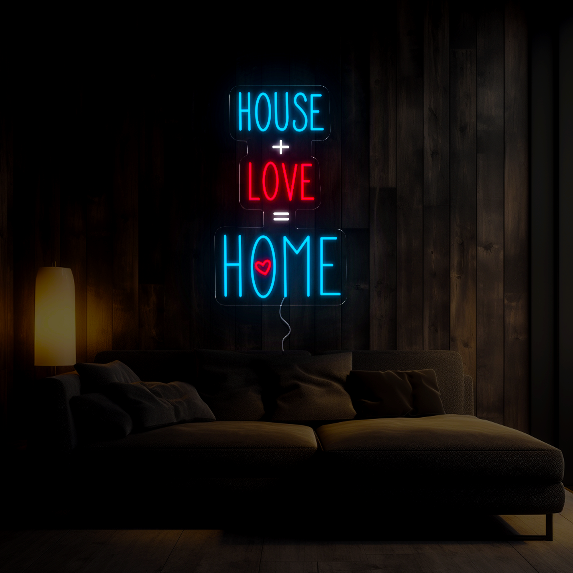 House + Love = Home Neon Sign