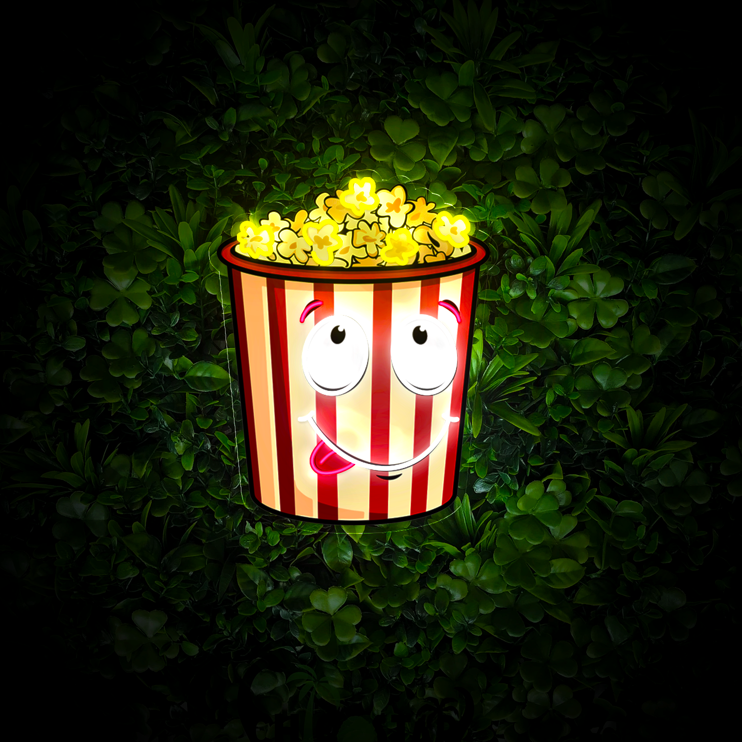 Funny Popcorn Artwork Neon Sign