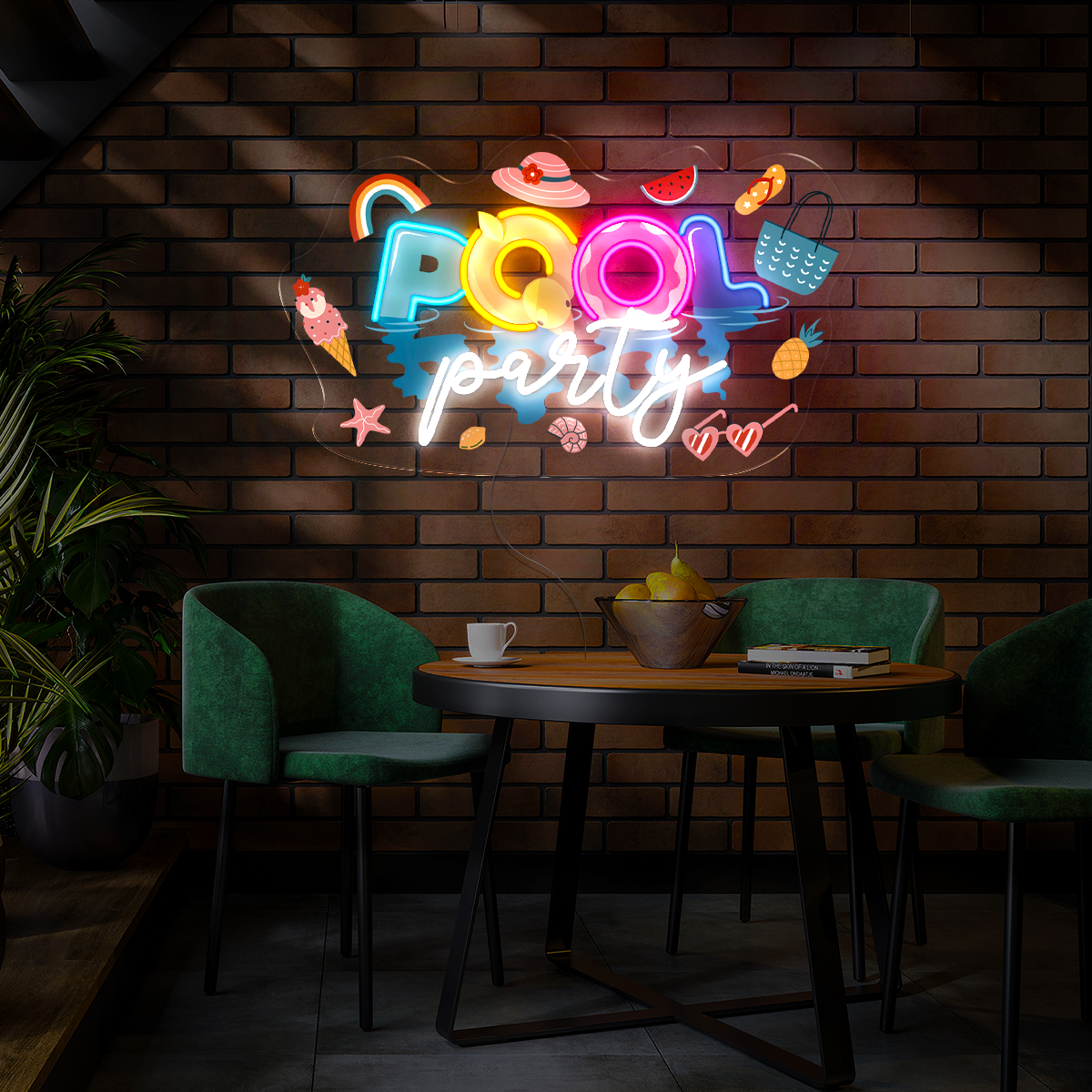 Summer Pool Party Artwork Neon Sign