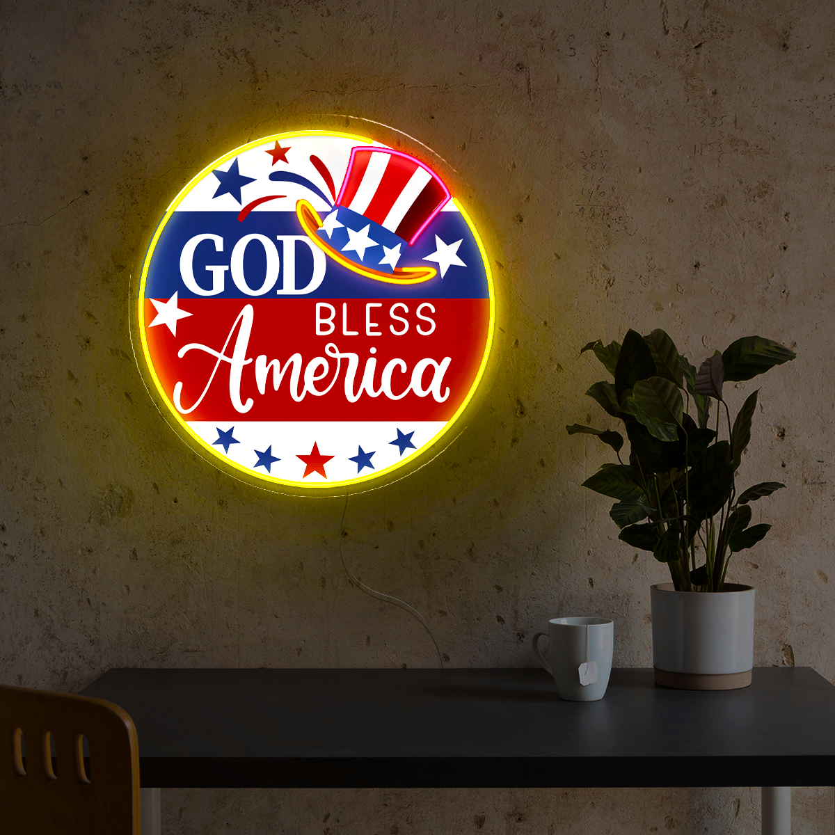 God Bless America Artwork Neon Sign