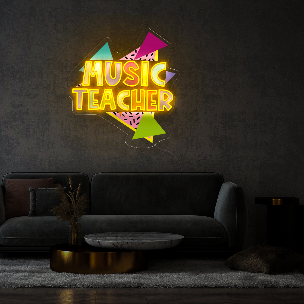 90s Style Music Teacher Artwork Neon Sign
