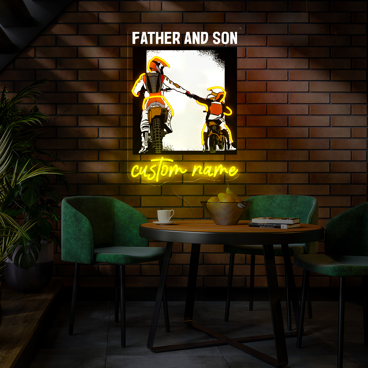 Personalized Name Father and Son Artwork neon sign