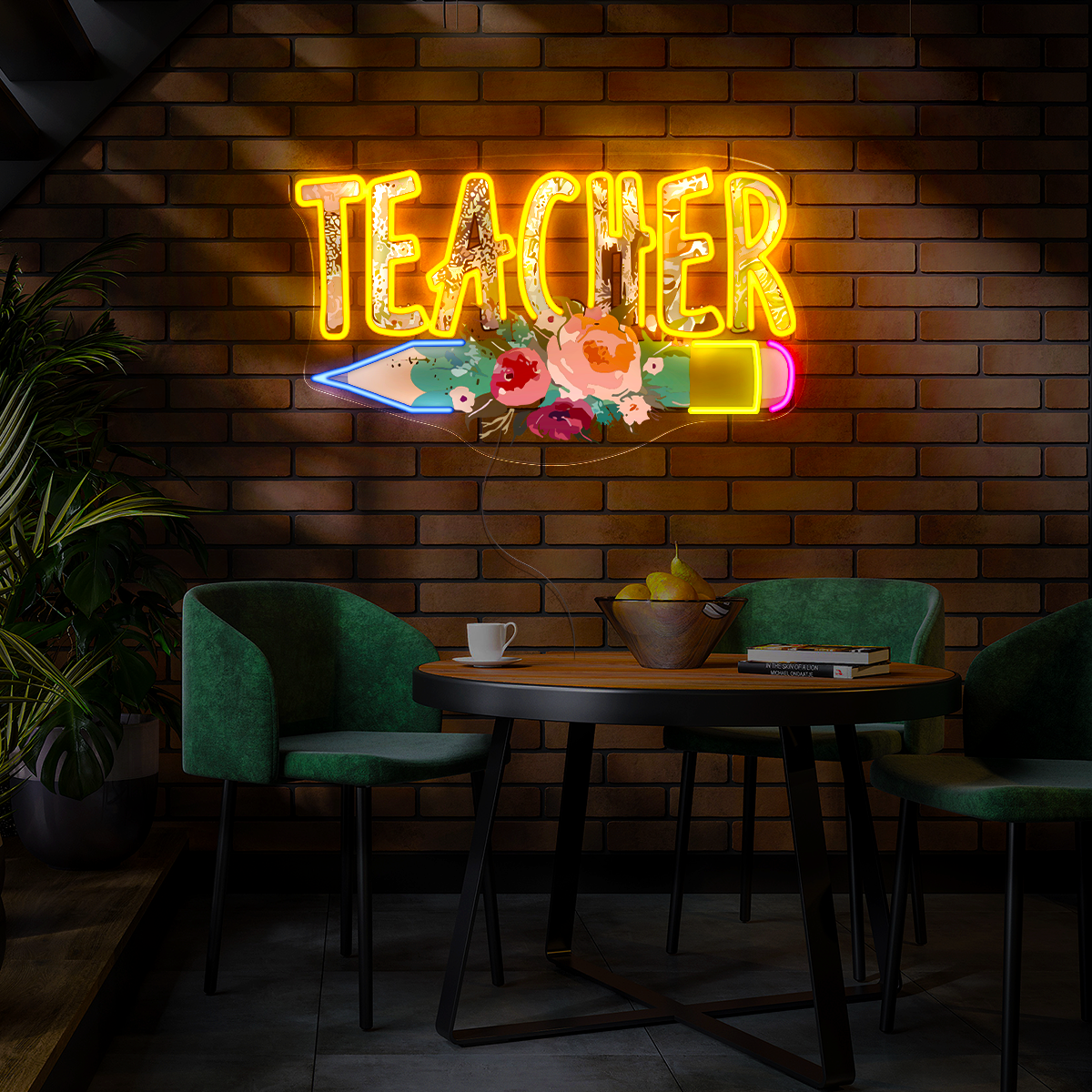 Teacher Back To School Artwork Neon Sign