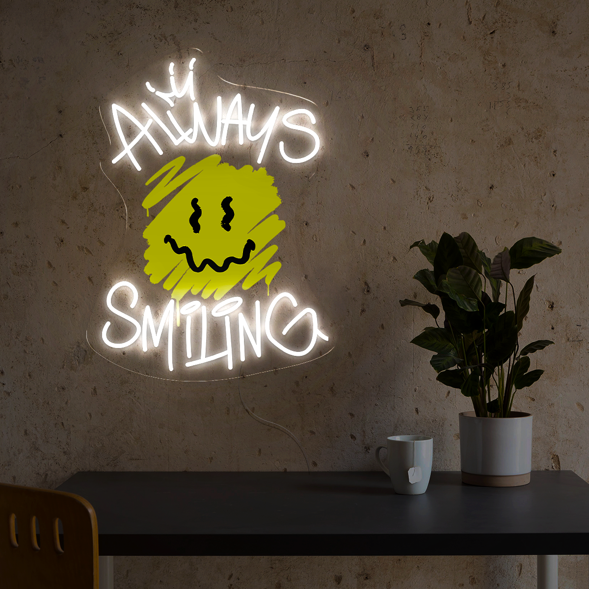 Always Smiling Artwork Led Neon Sign