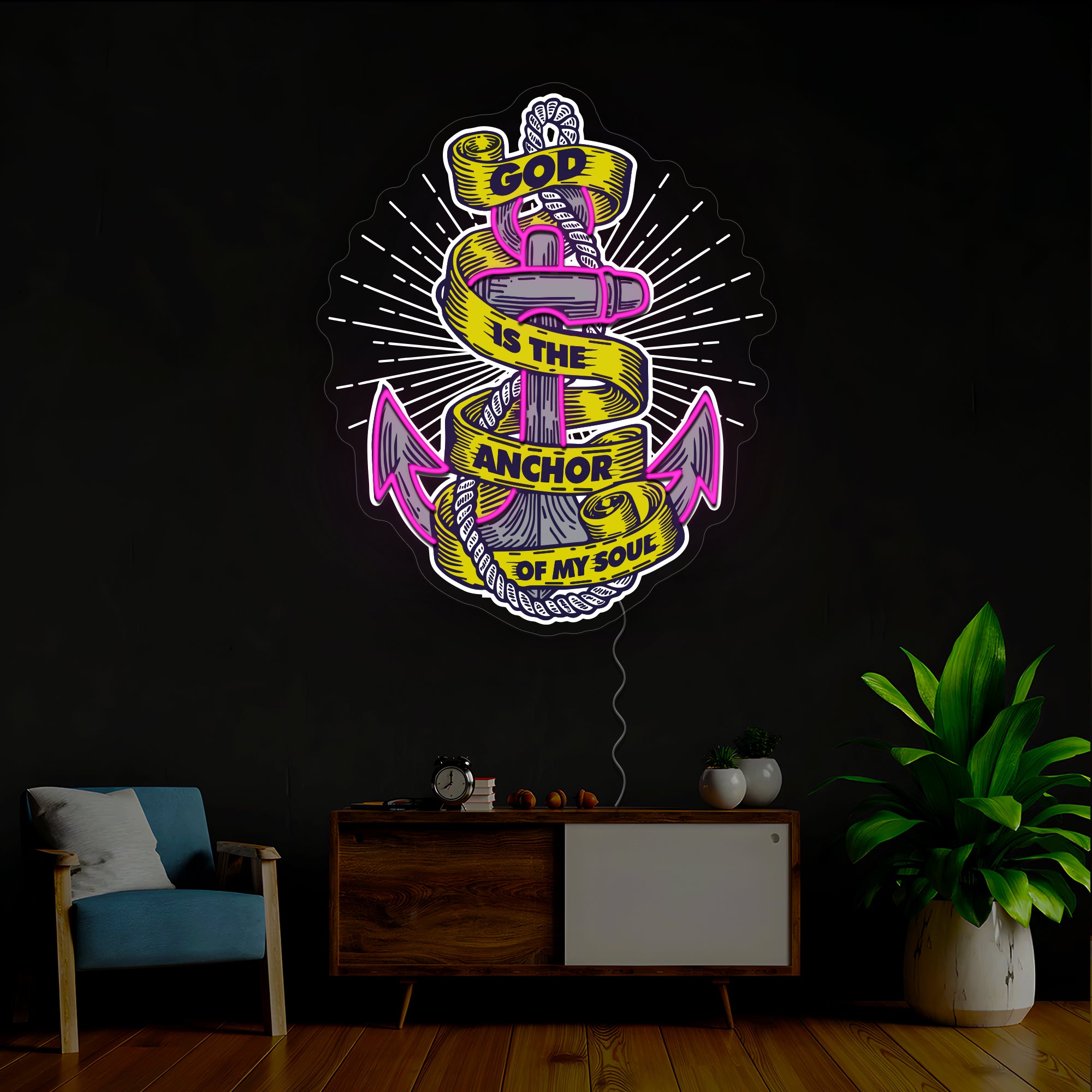 God Is The Anchor Of My Soul Artwork Neon Sign
