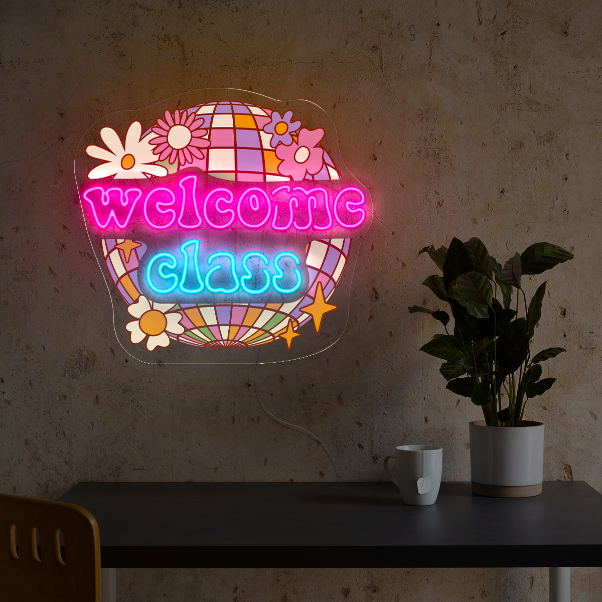 Welcome Disco Class Artwork Neon Sign