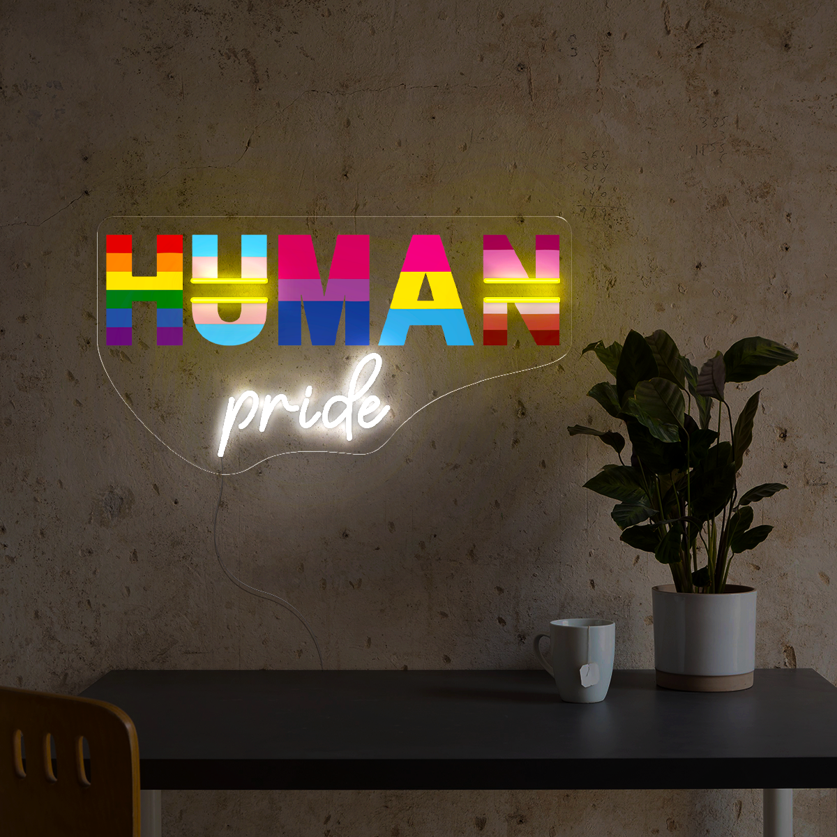 Human Pride Artwork Neon Sign