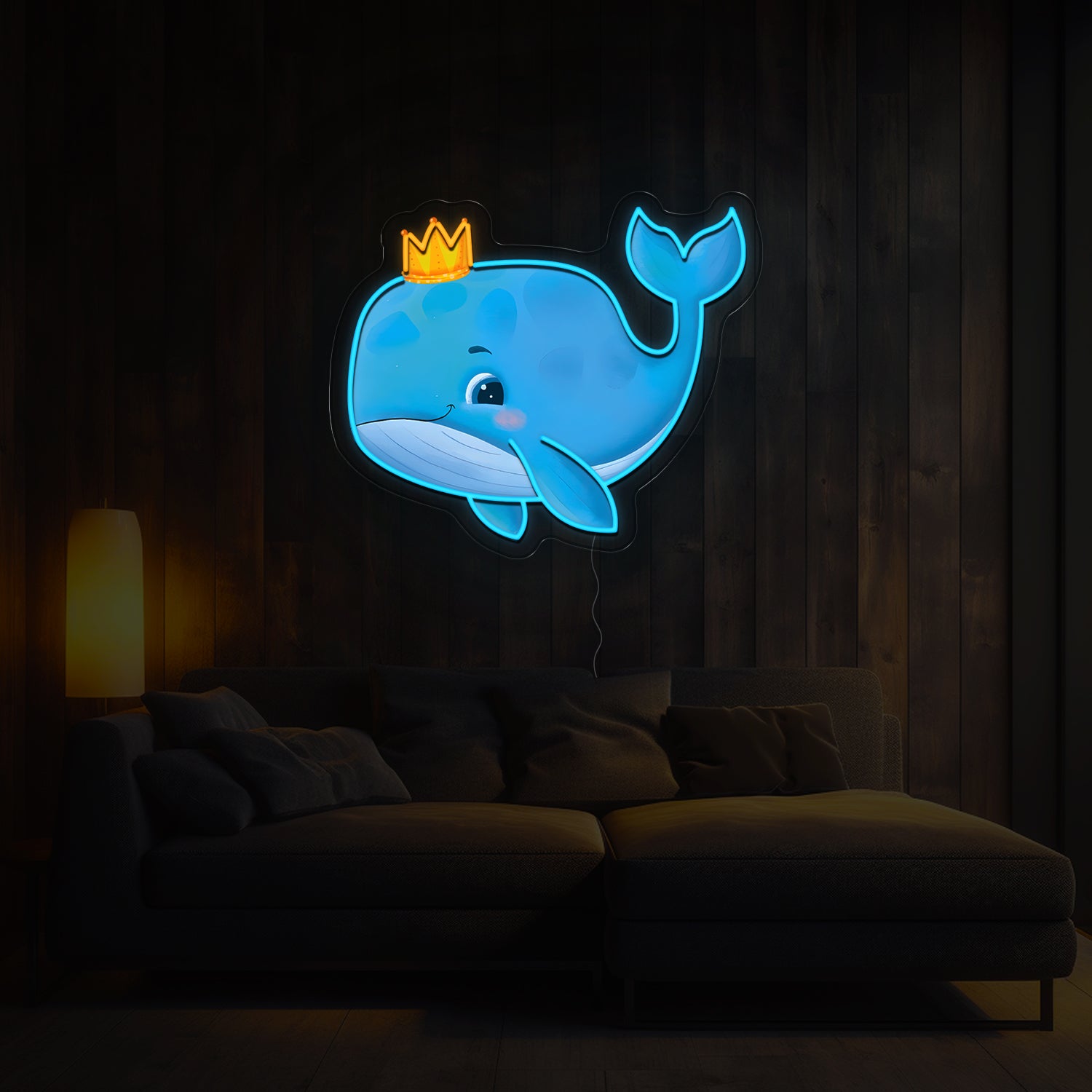 Cute Whale Artwork Neon Sign