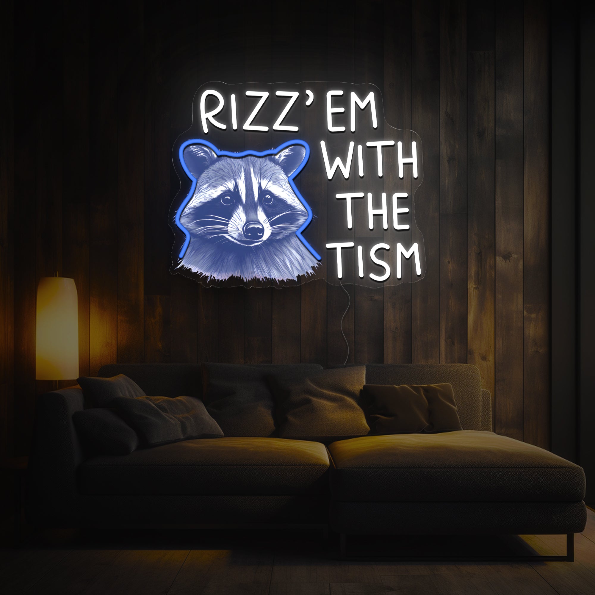 Rizz Em with The Tism Artwork Neon Sign
