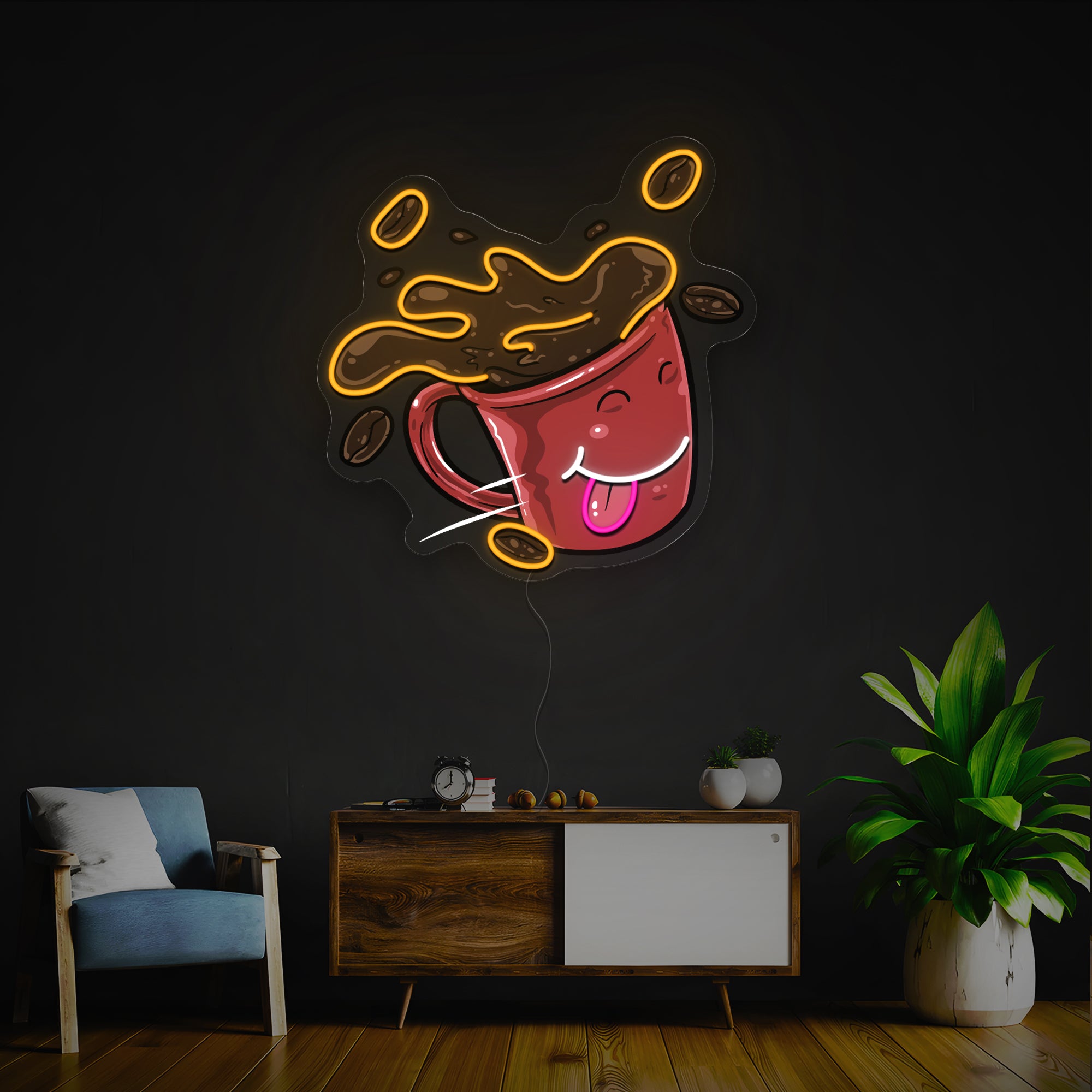 Coffee Mug Artwork Neon Sign