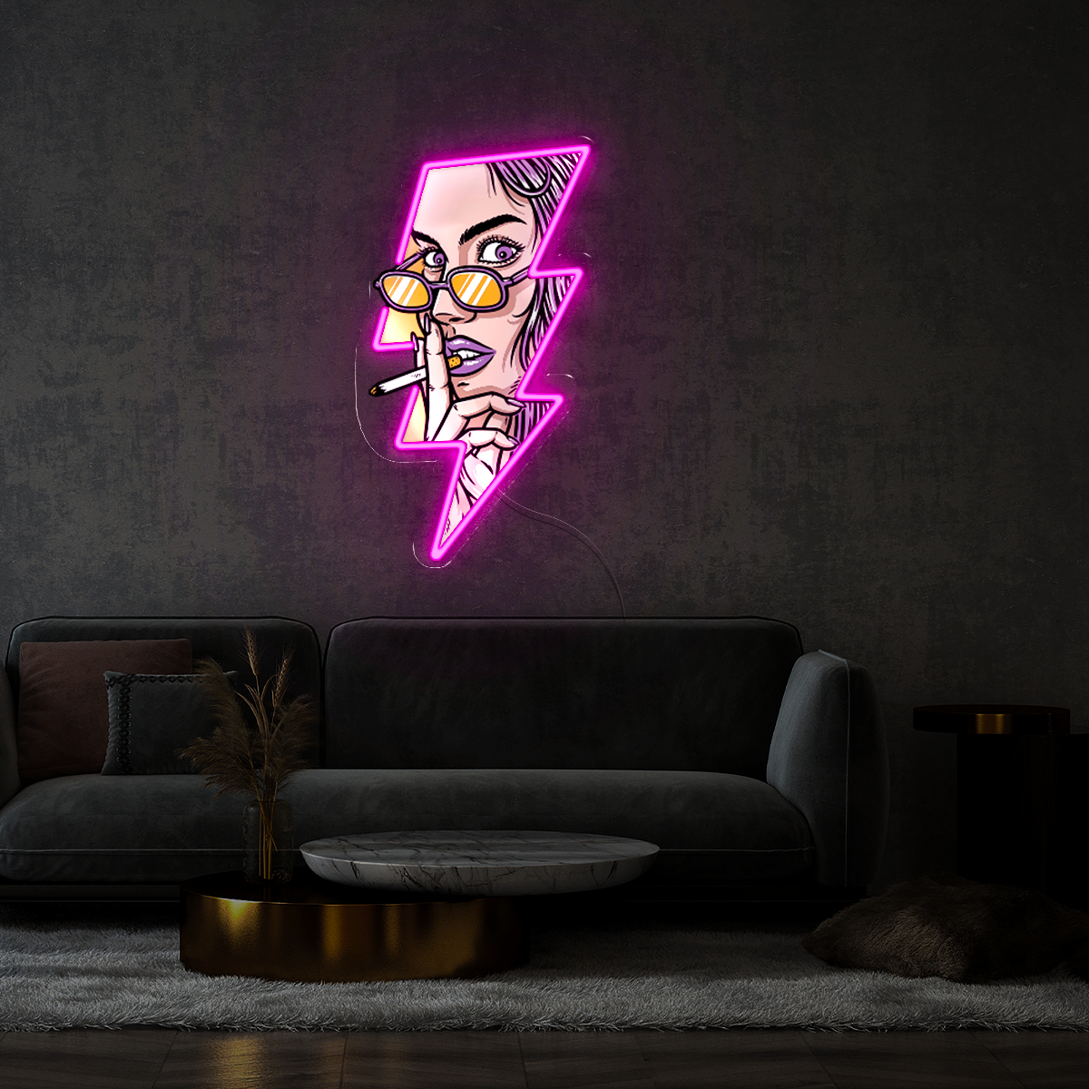 Smoking Girl Artwork Led Neon Sign