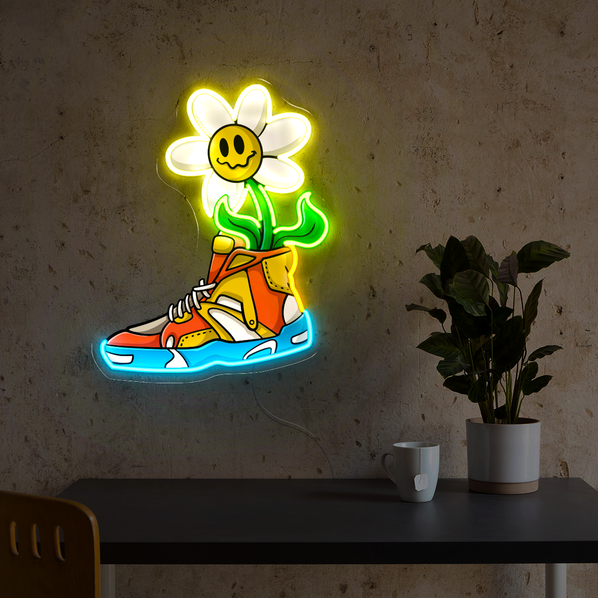 Floral Sneaker Streetwear Artwork Led Neon Sign