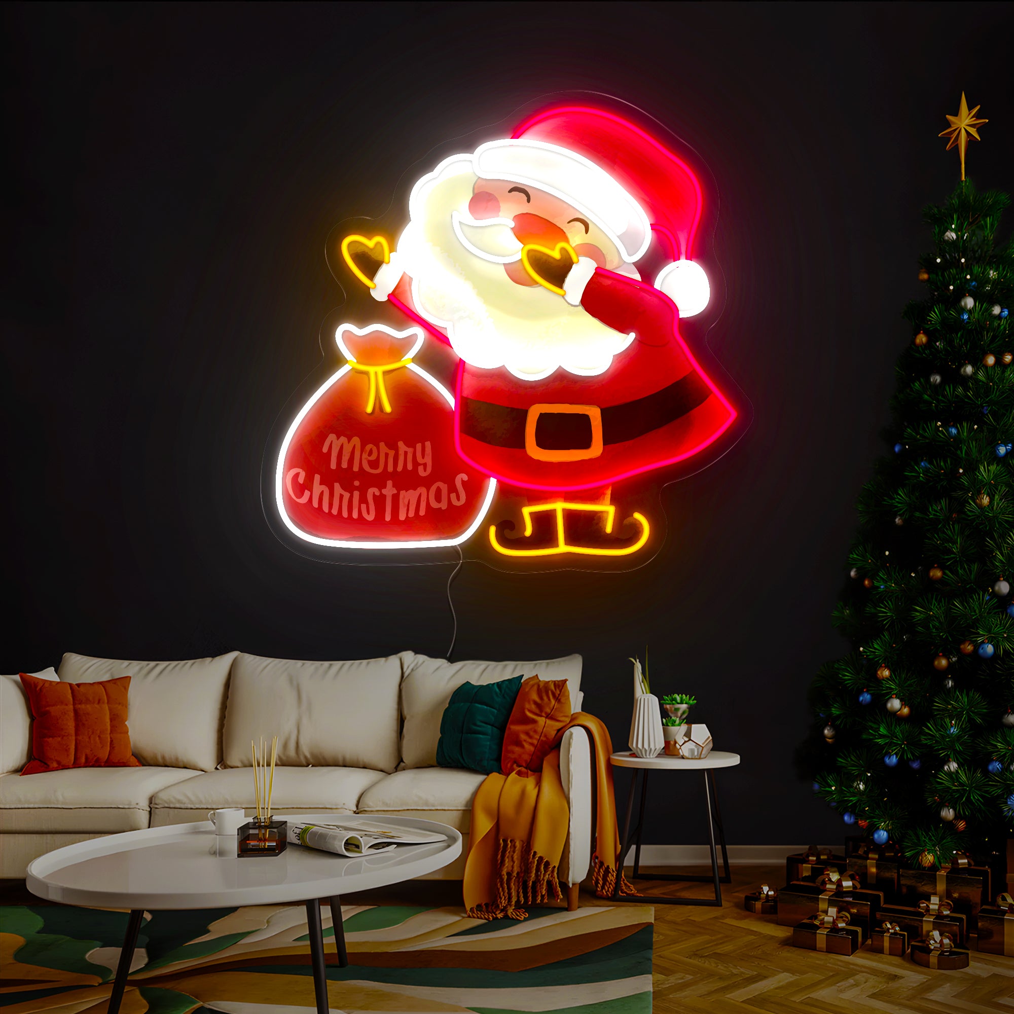 Santa Claus Artwork Neon Sign