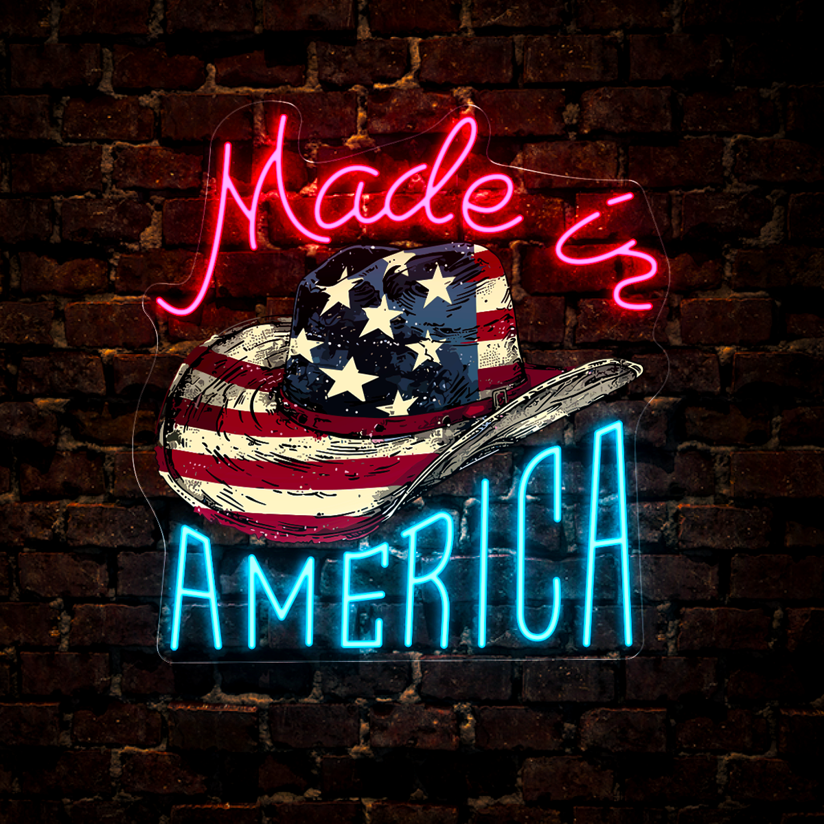 Made In America 4th of July Artwork Neon Sign