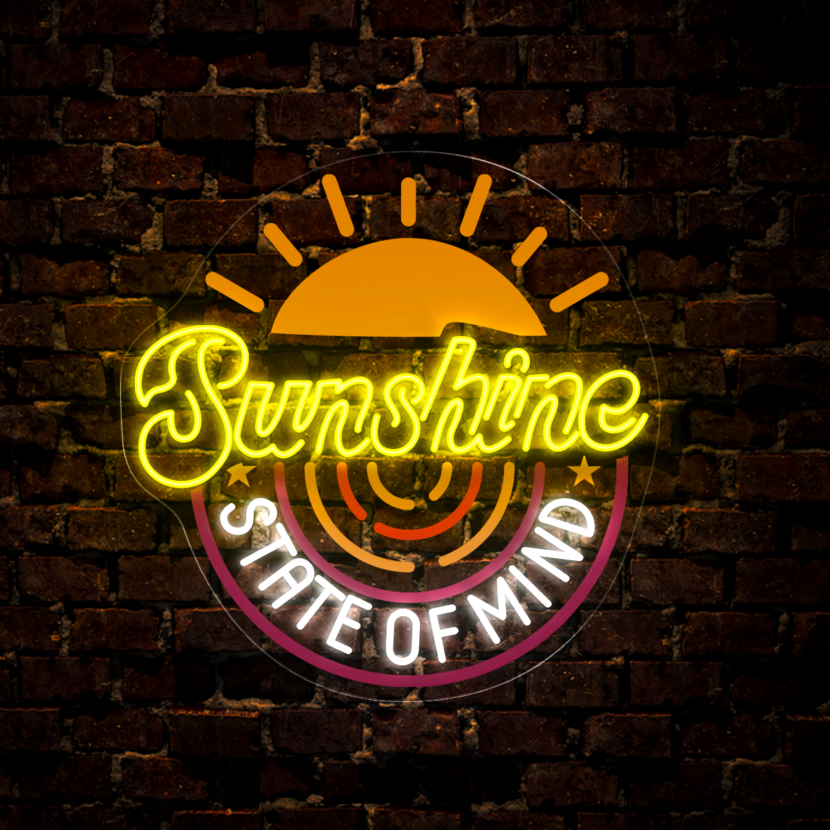Sun Shine State Of Mind Artwork Neon Sign