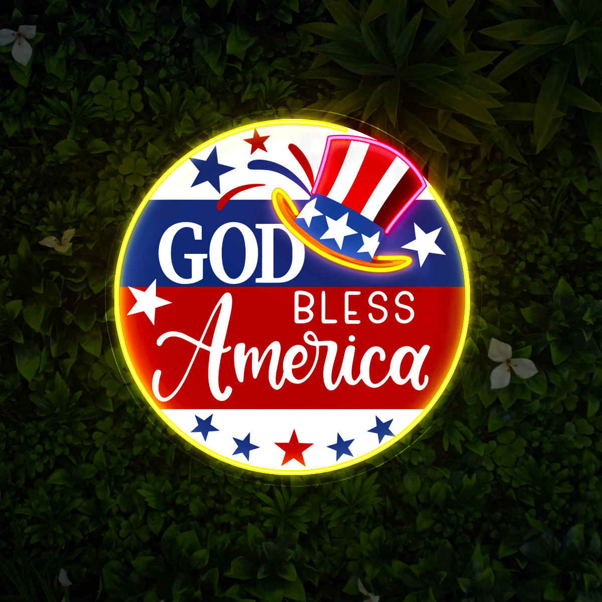 God Bless America Artwork Neon Sign