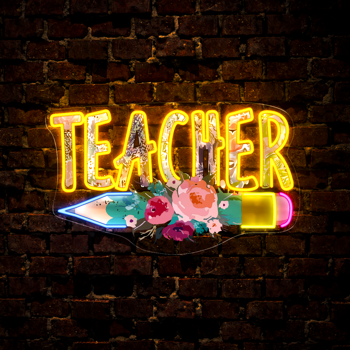 Teacher Back To School Artwork Neon Sign