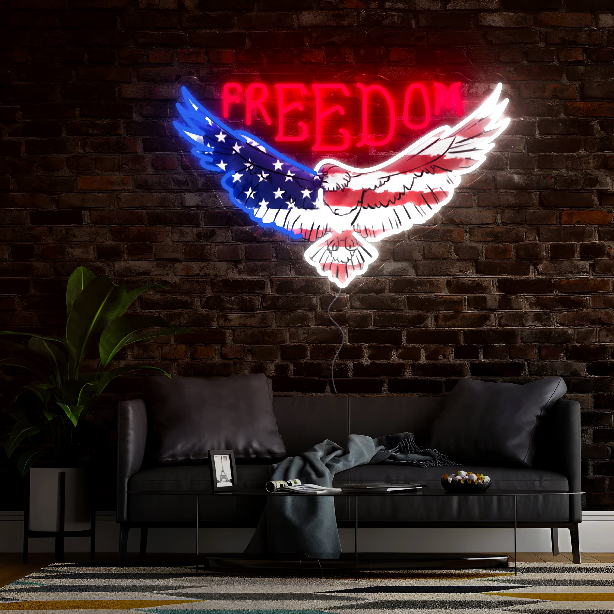 Freedom 4th of July Artwork Neon Sign