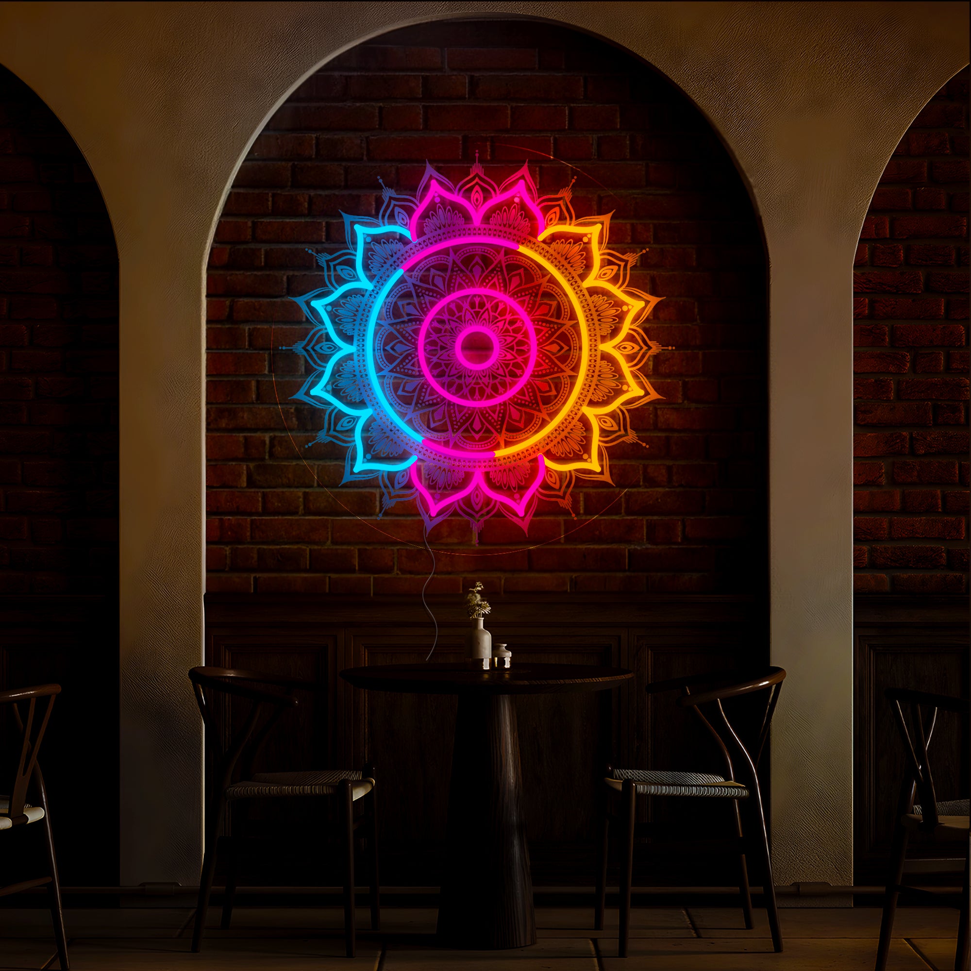 Colorful Mandala Artwork Neon Sign