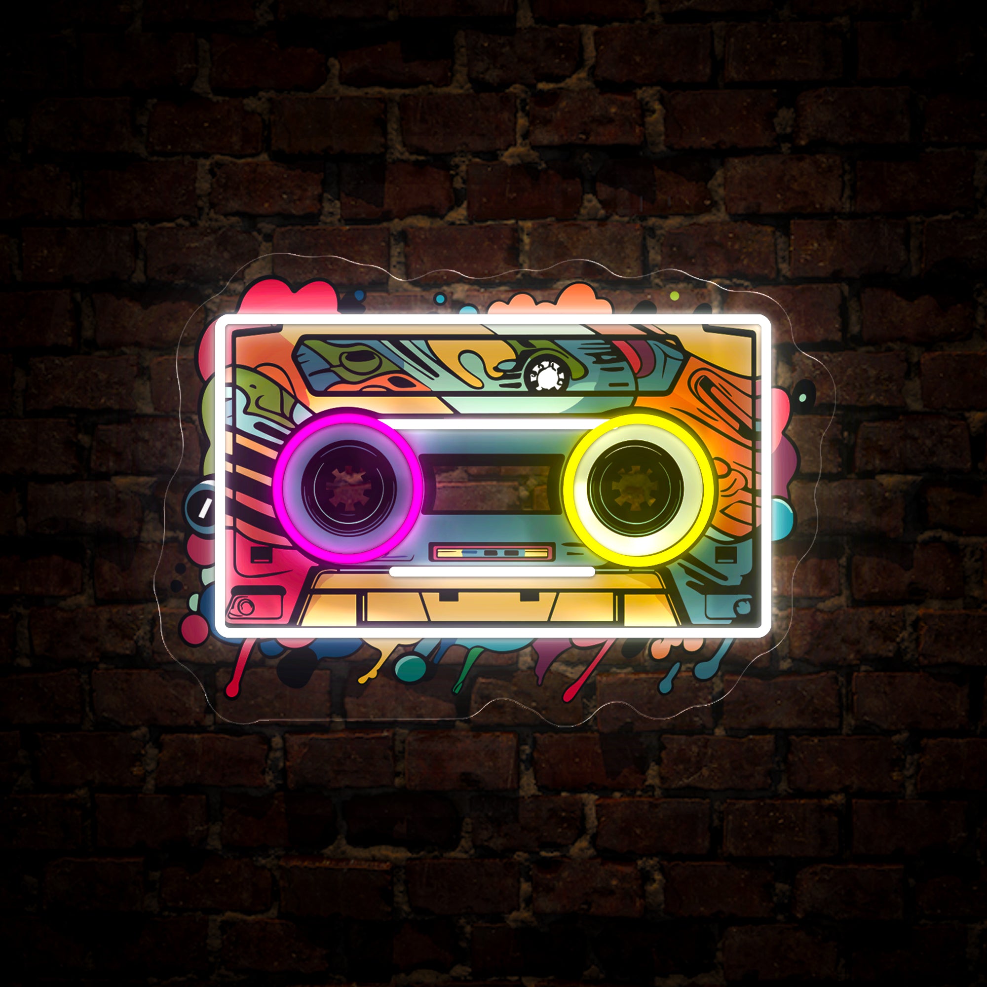 Mixtape Cassette Artwork Neon Sign