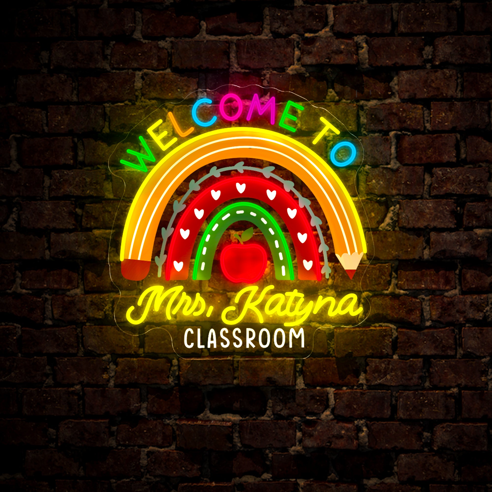 Personalized Teather Name Welcome to Classroom Led