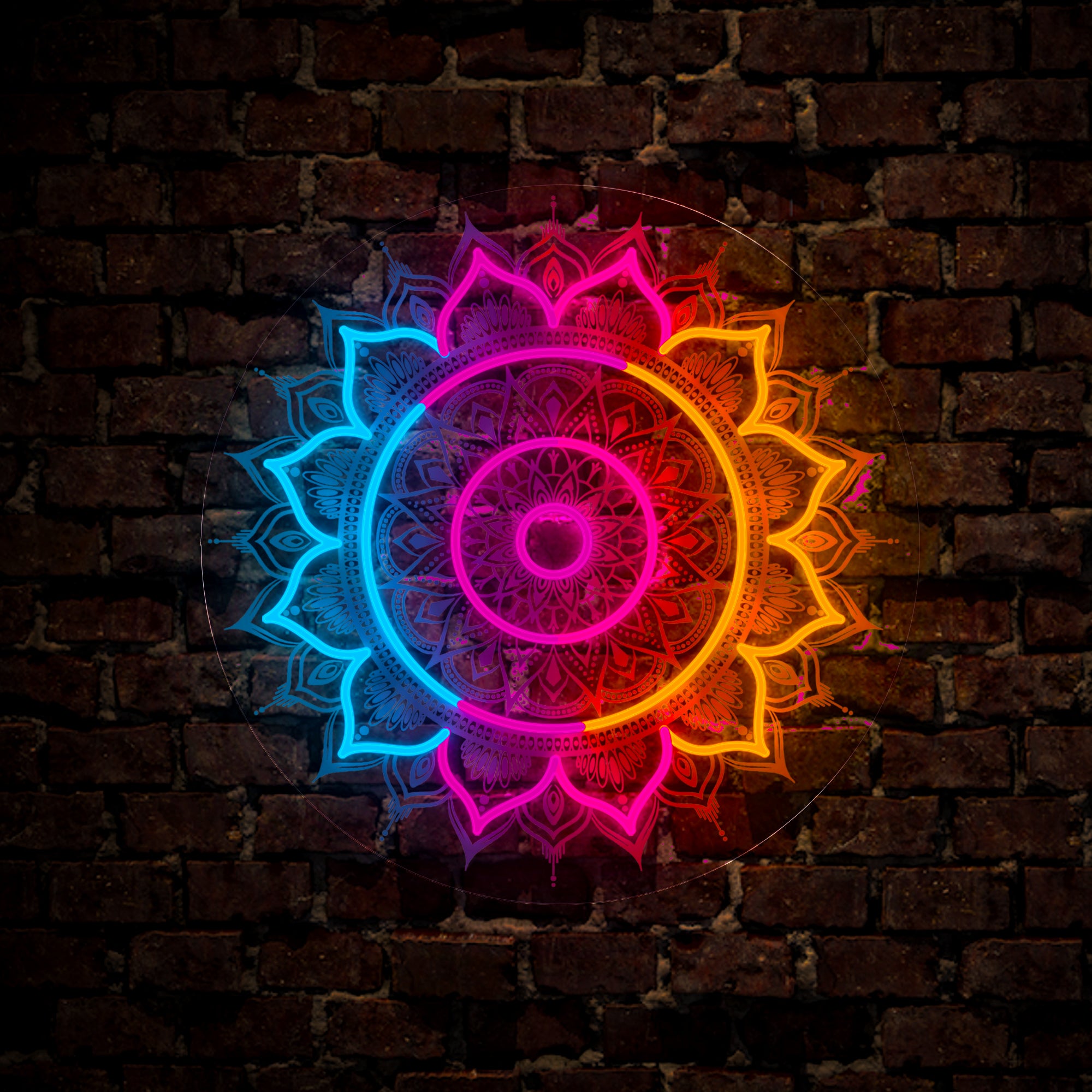 Colorful Mandala Artwork Neon Sign