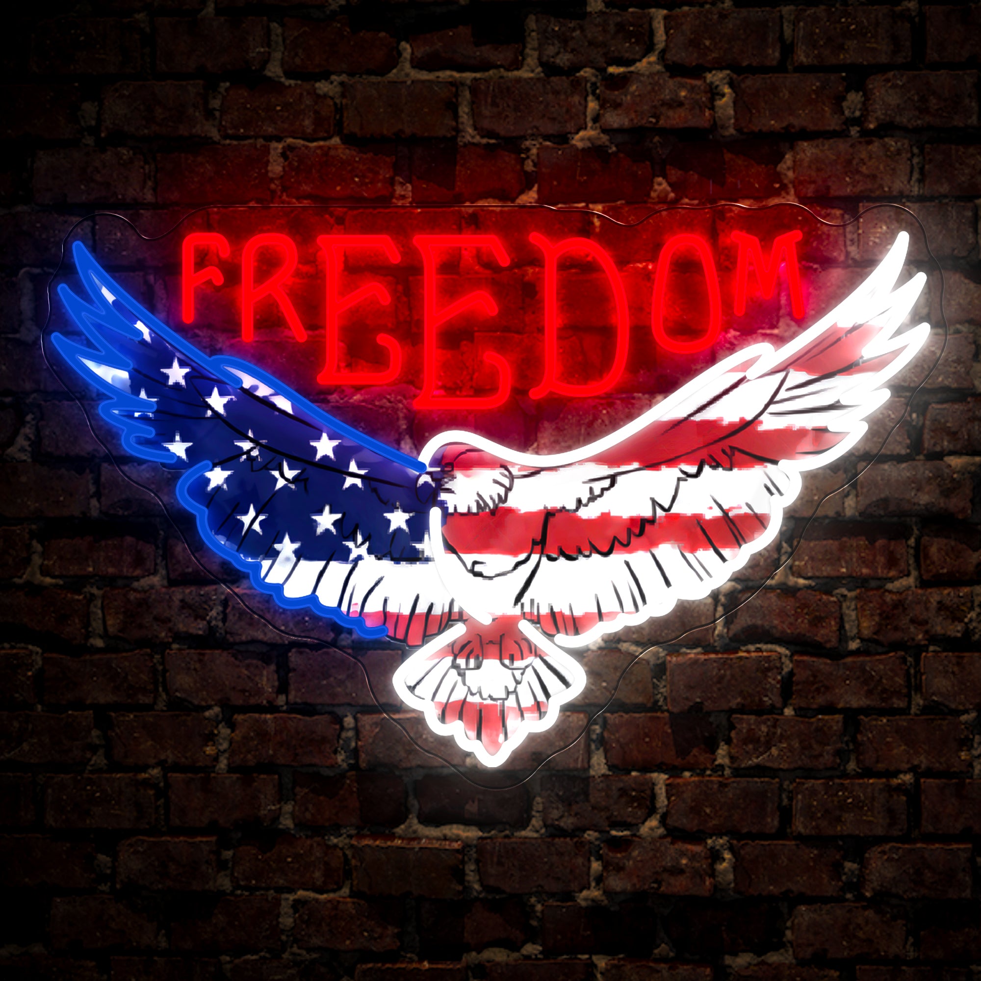 Freedom 4th of July Artwork Neon Sign