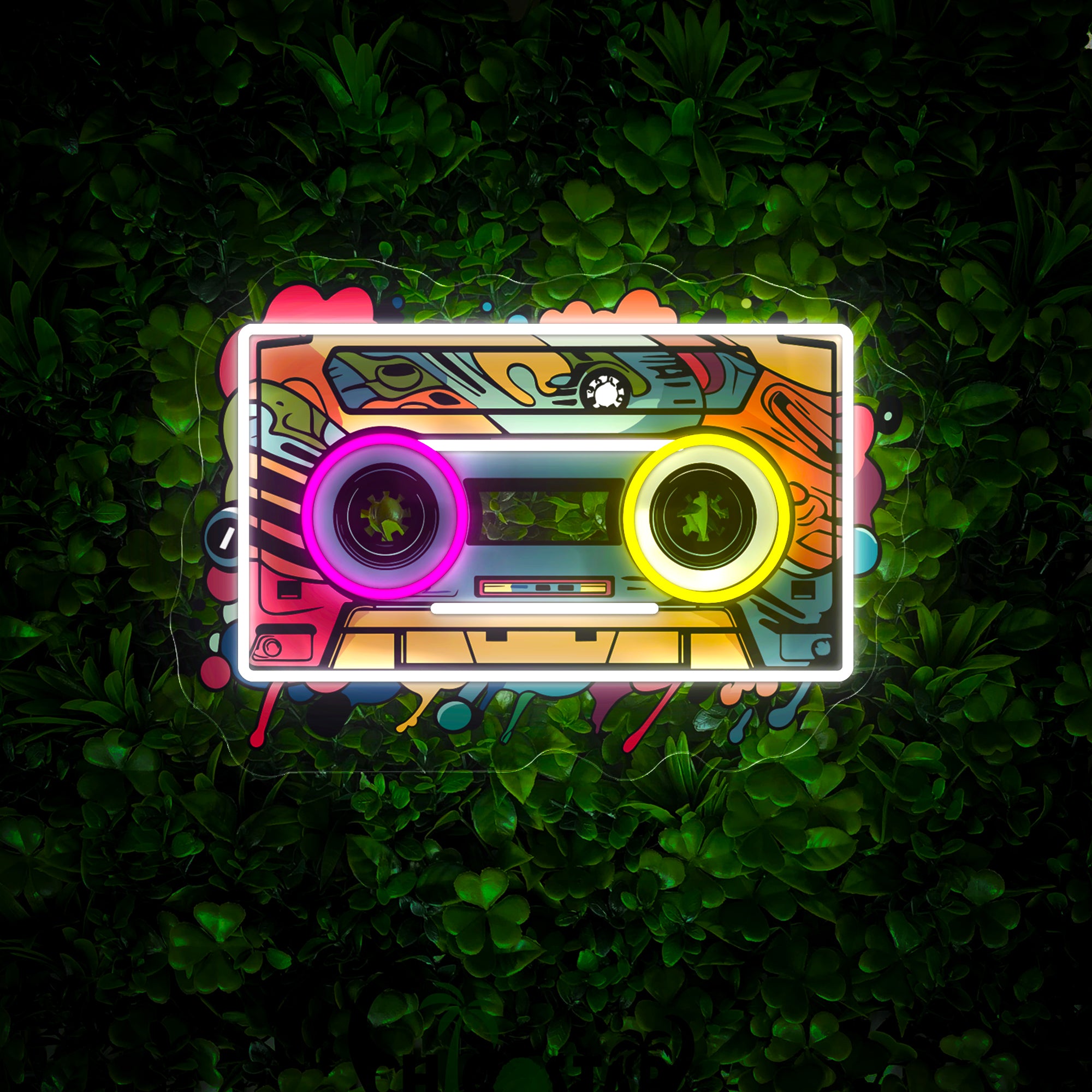 Mixtape Cassette Artwork Neon Sign