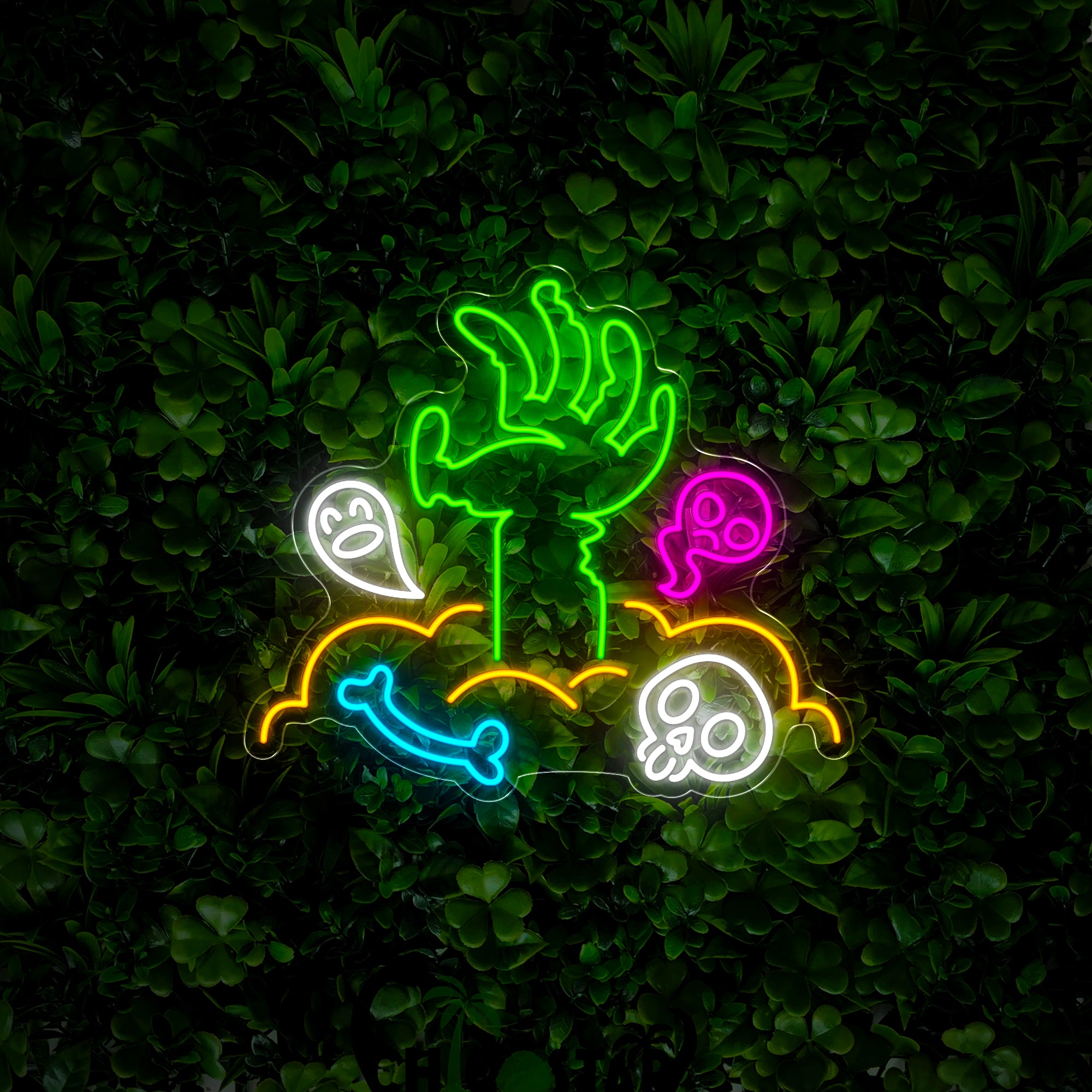 Zombie Hand Halloween Neon Sign