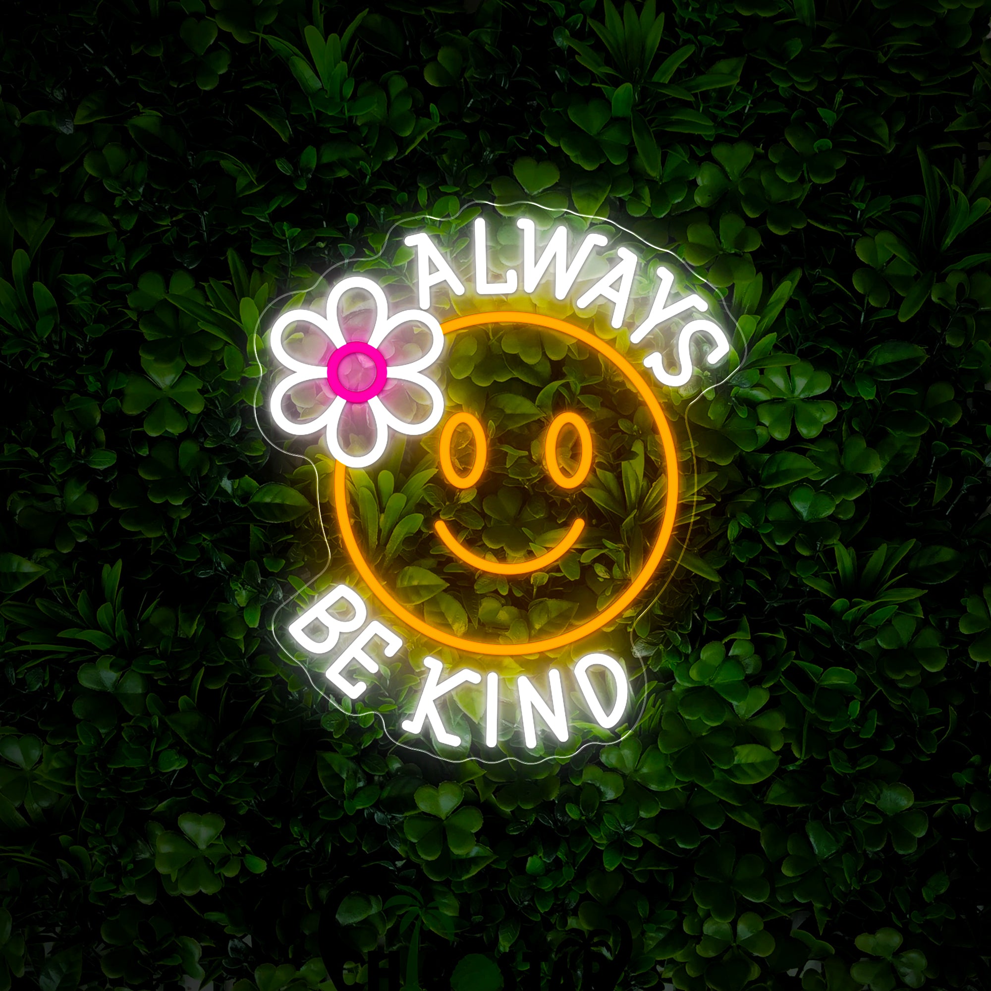 Smiley Always Be Kind Neon Sign
