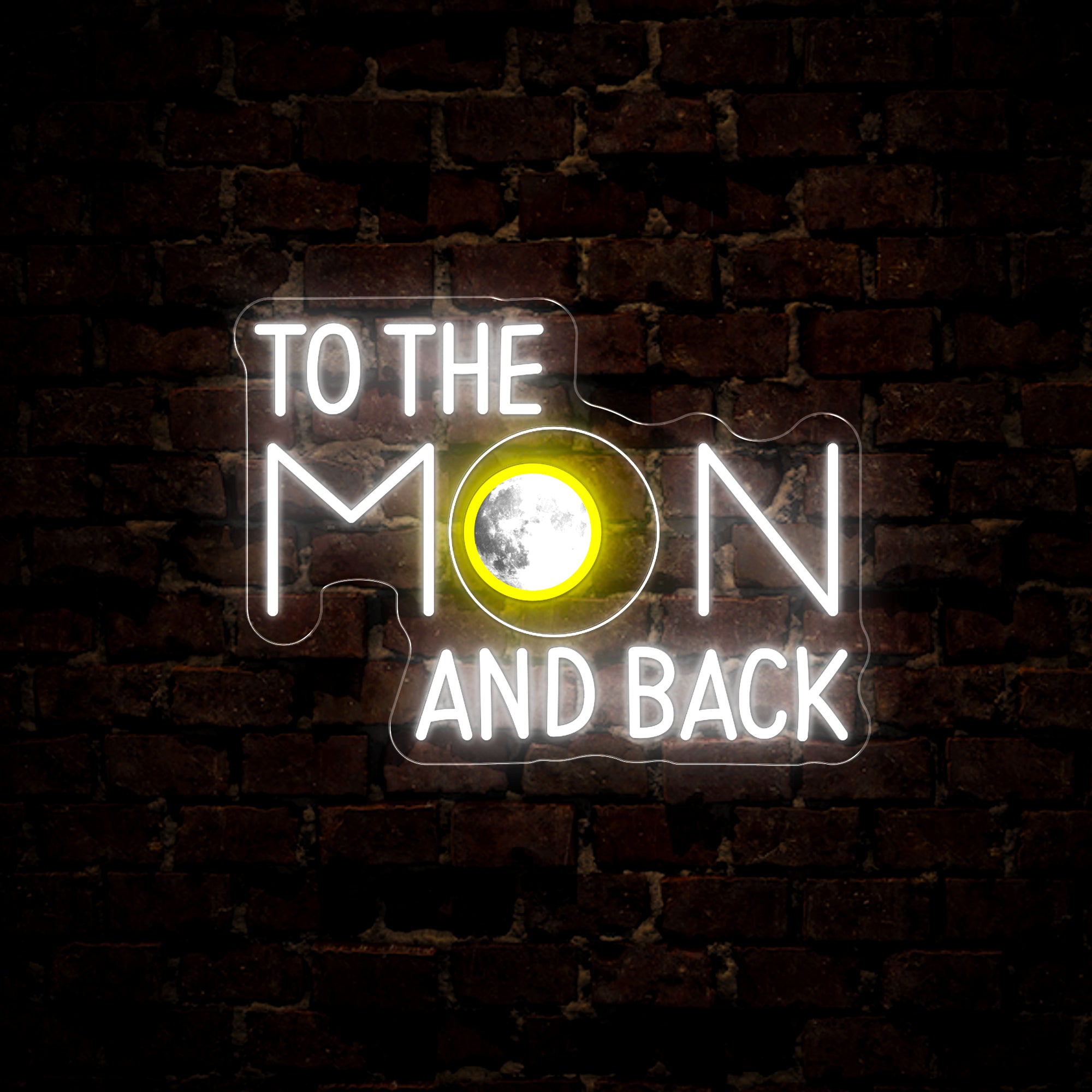 To The Moon And Back Artwork Neon Sign