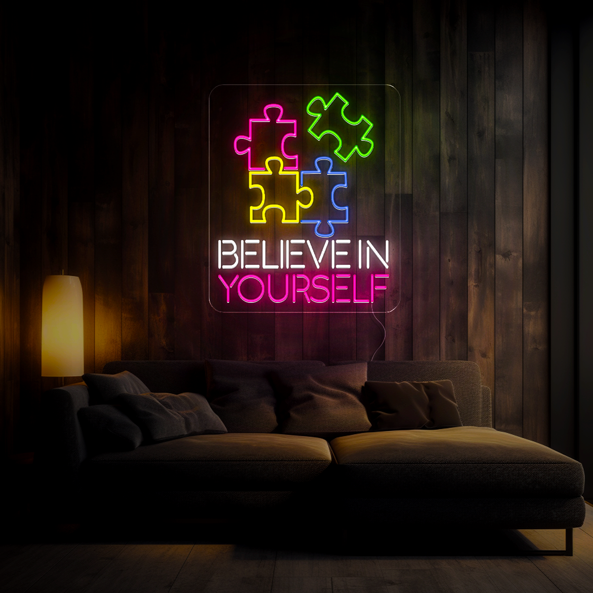 Puzzle Believe In Yourself Neon Sign