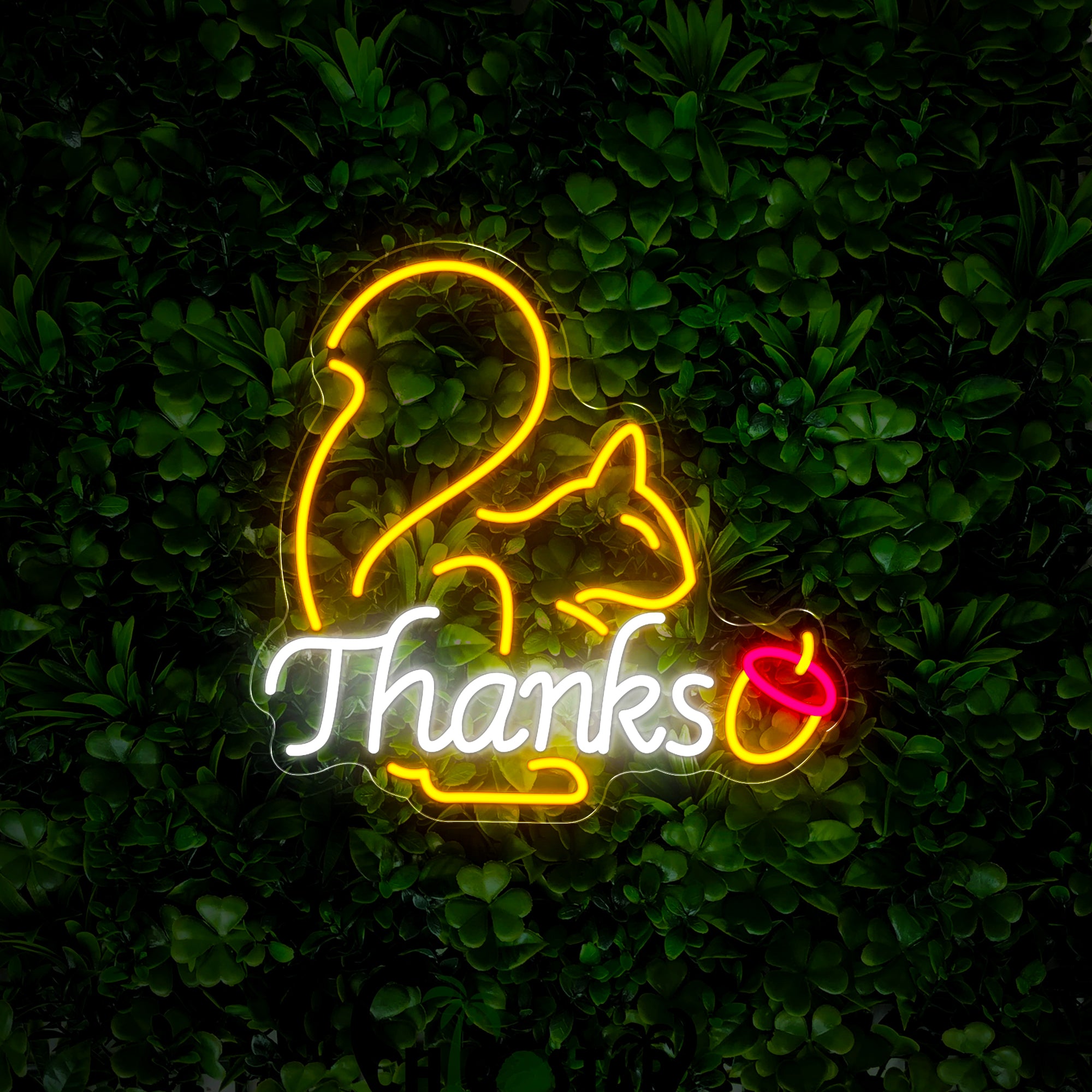 Thanksgiving Squirrel Neon Sign