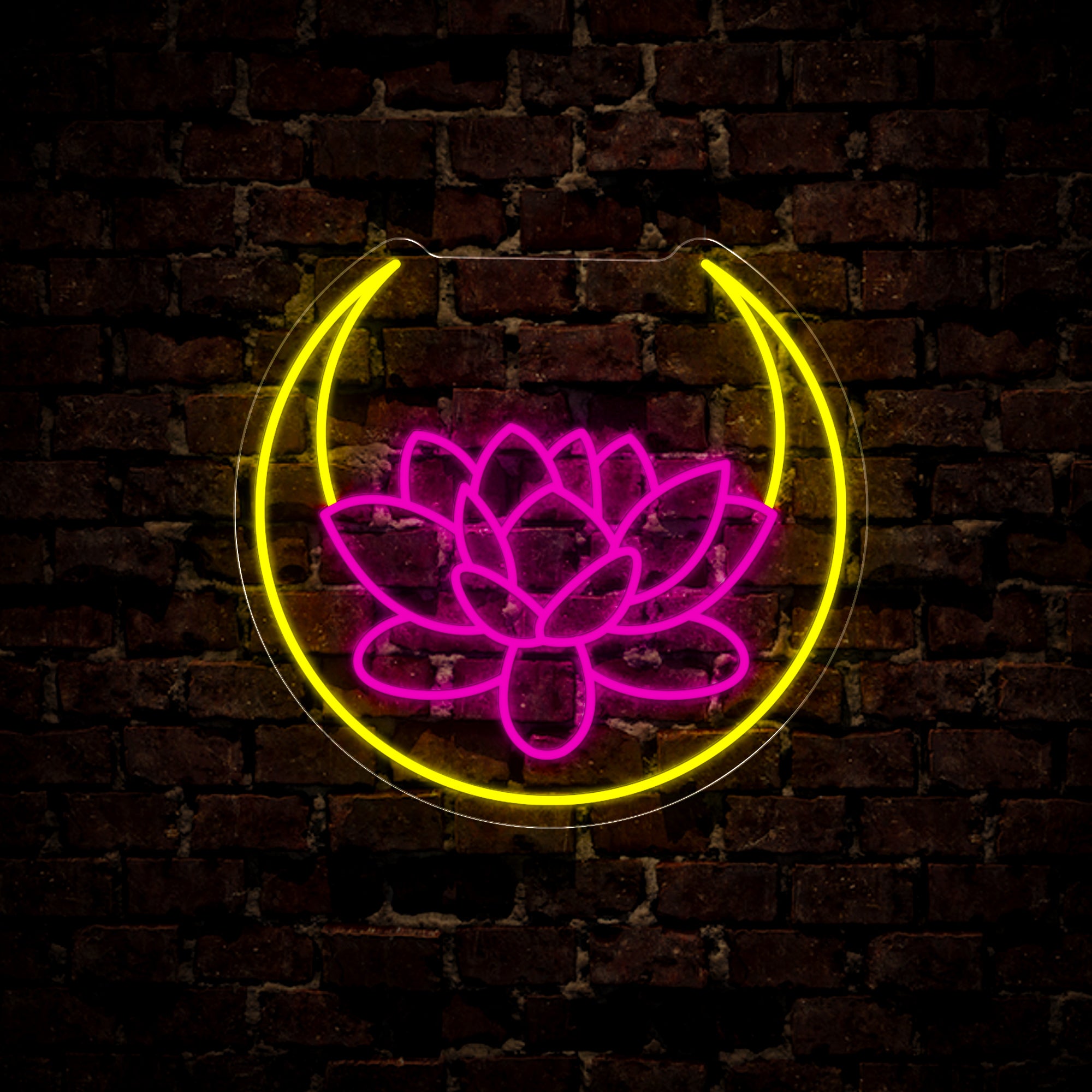 Lotus Flower And Moon Neon Sign