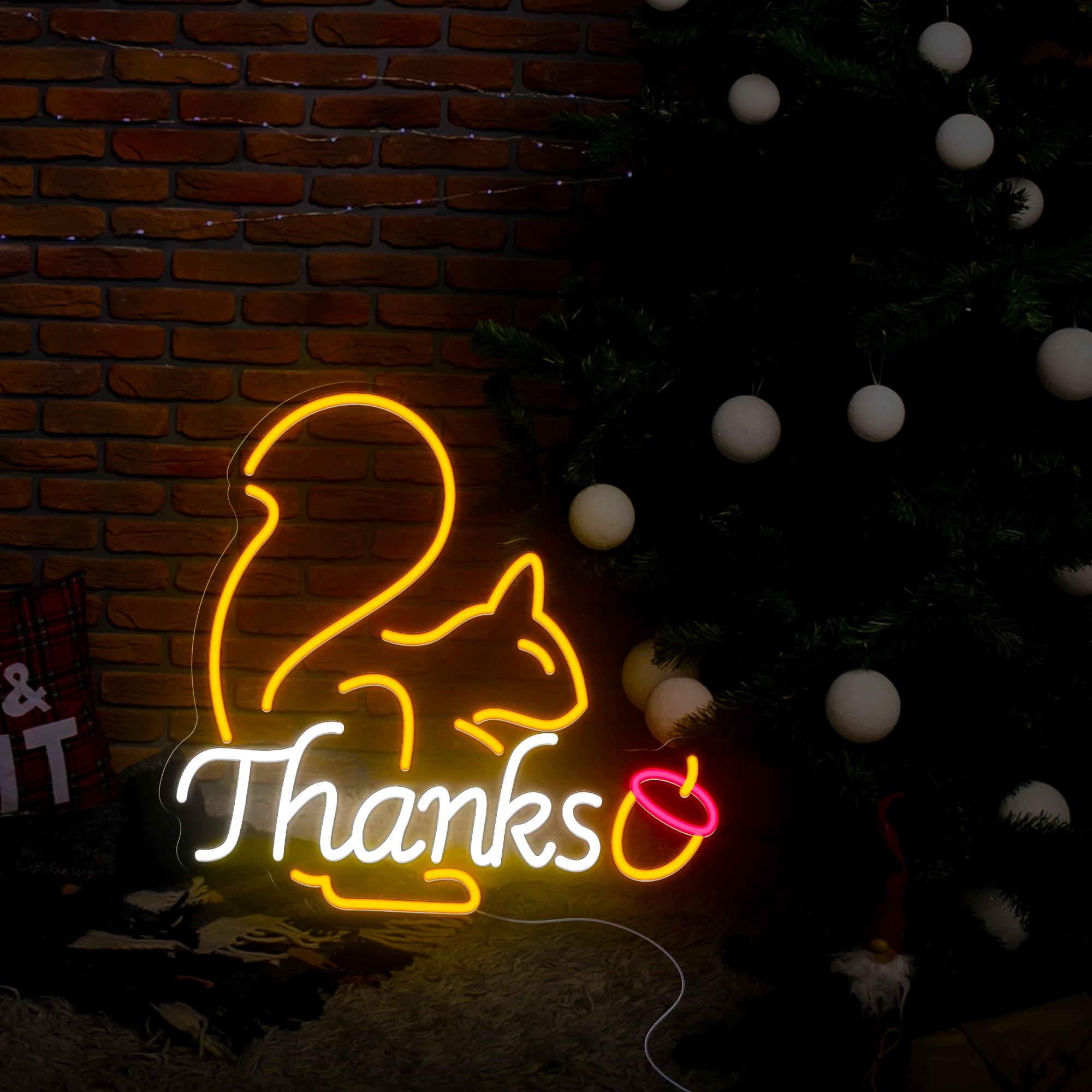 Thanksgiving Squirrel Neon Sign