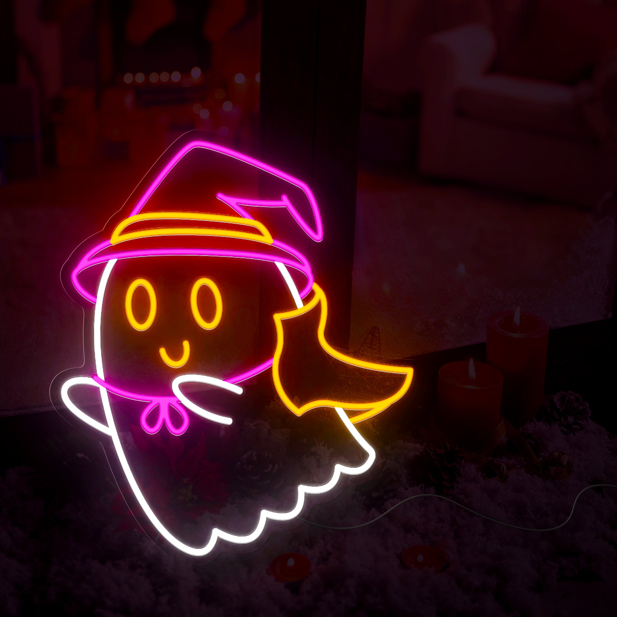 Cute Boo Haloween Neon Sign