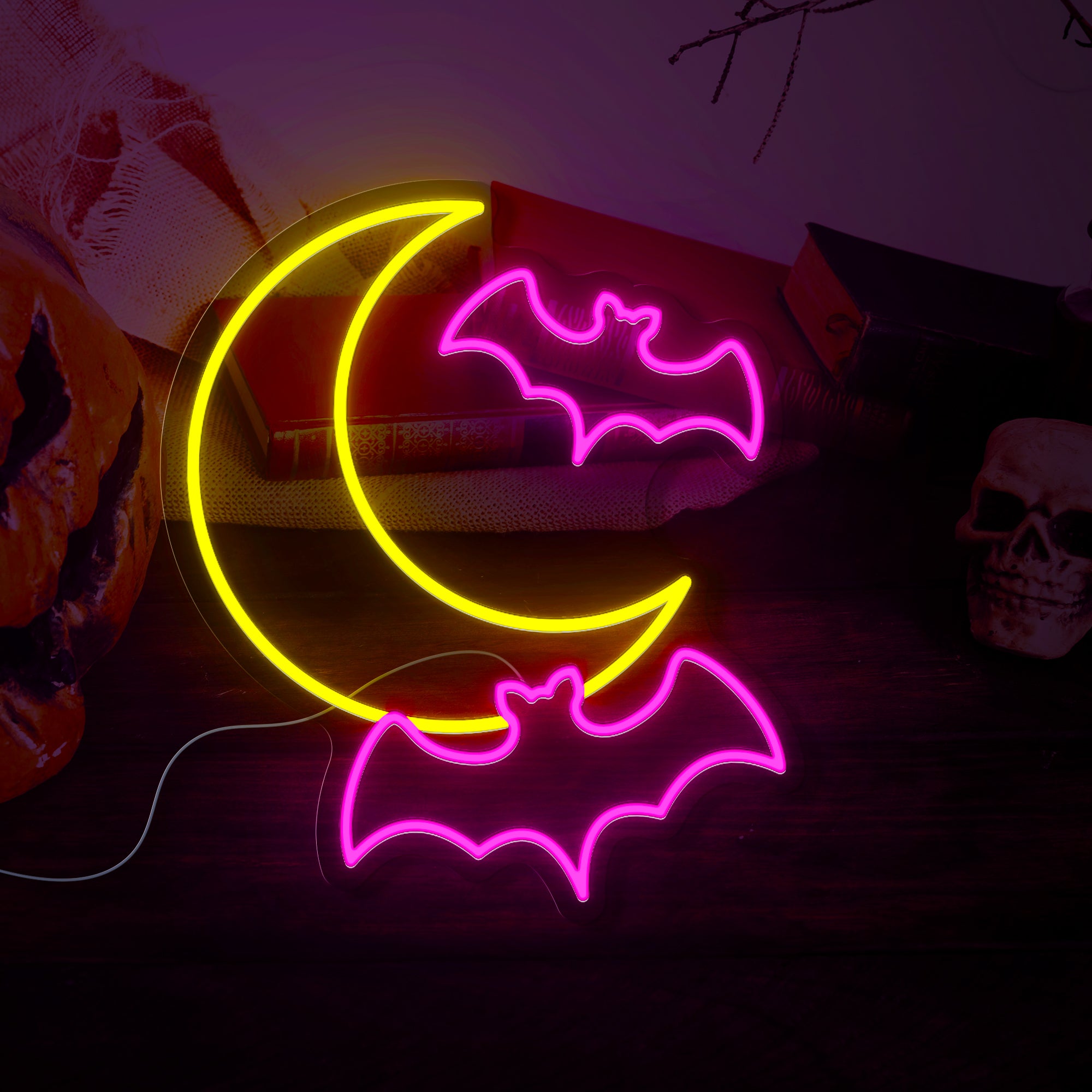 Flying Bats Neon Sign