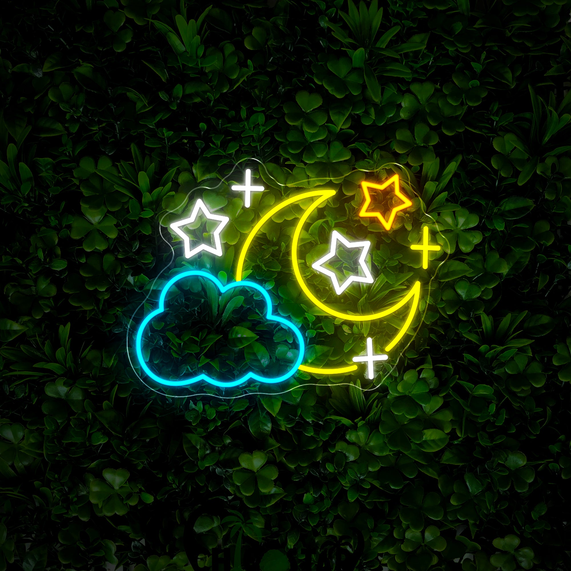 Moon Cloud Star Neon Sign