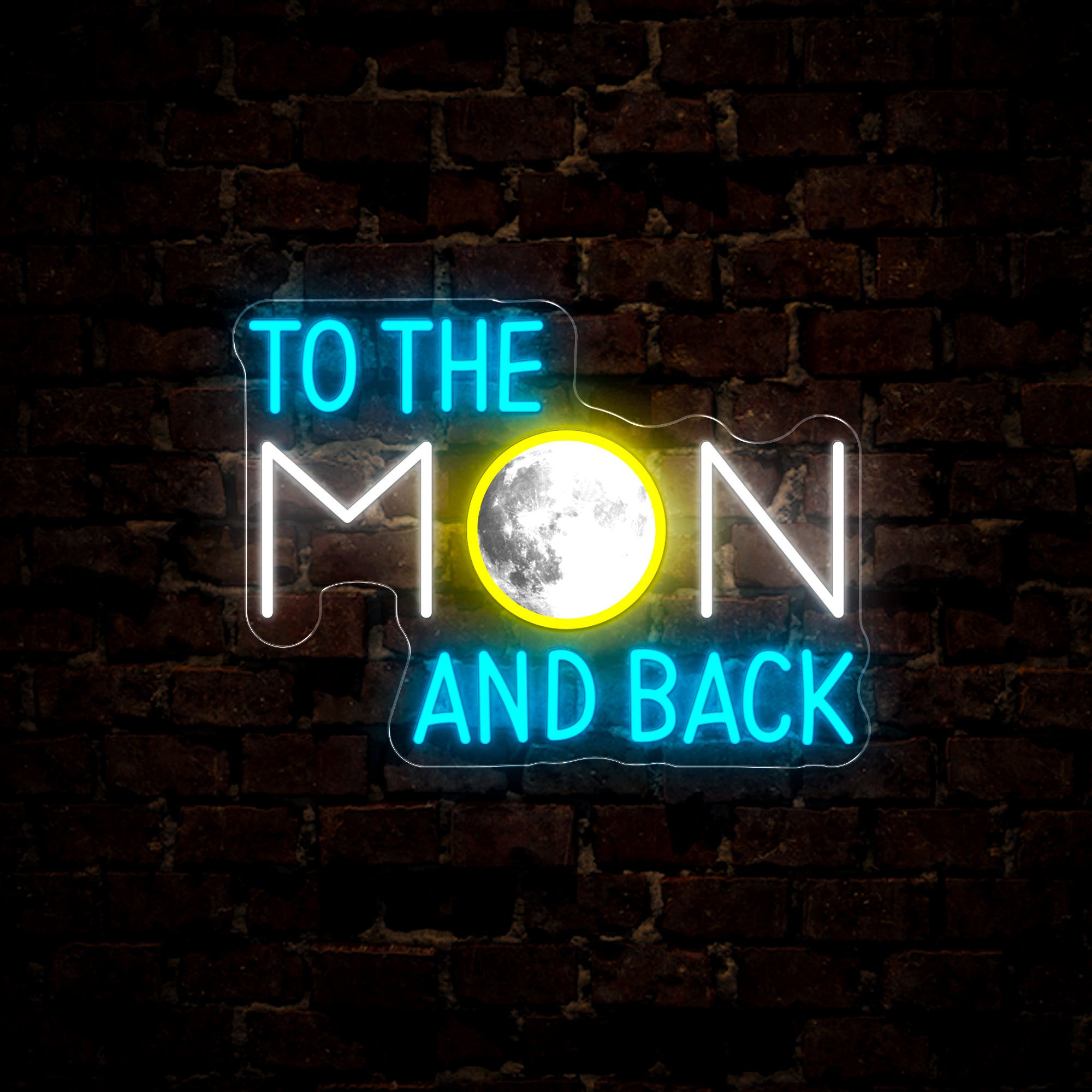 To The Moon And Back Artwork Neon Sign