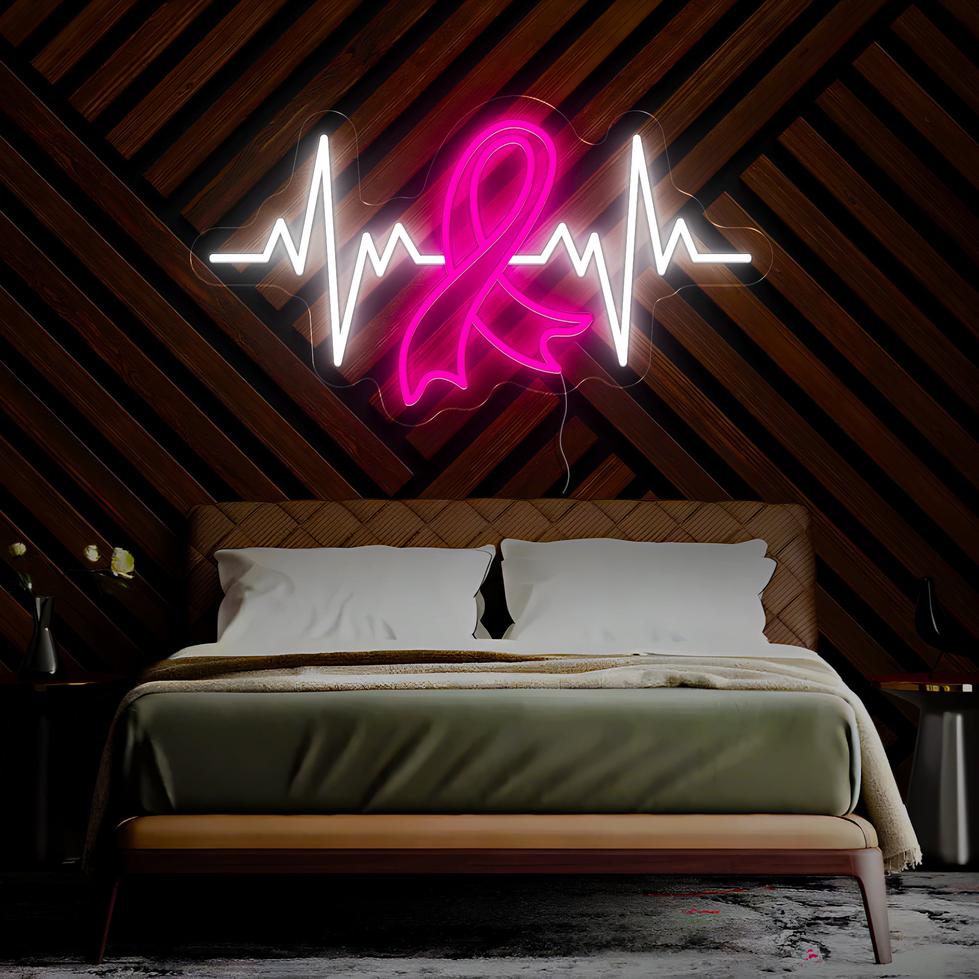 Heart Beat Cancer Neon Sign