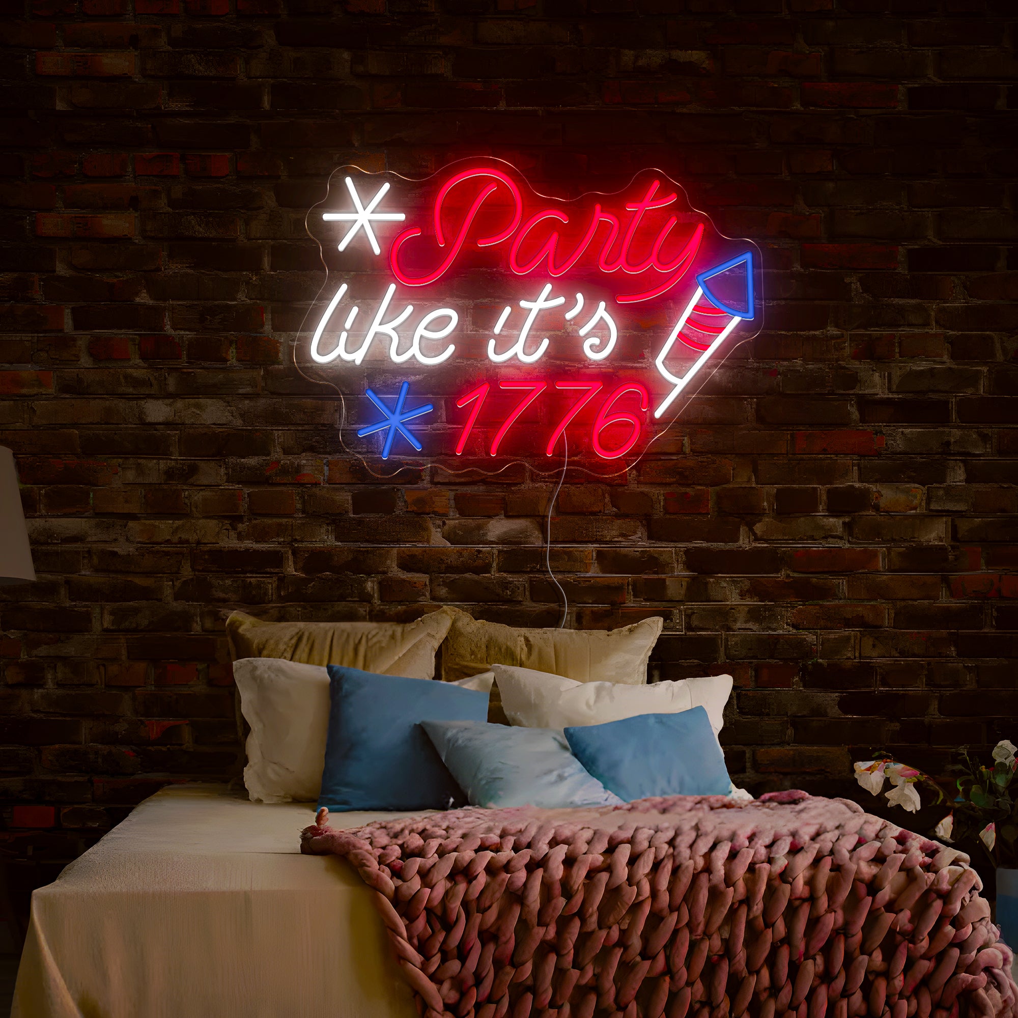 4th Of July Party Like It's 1776 Neon Sign