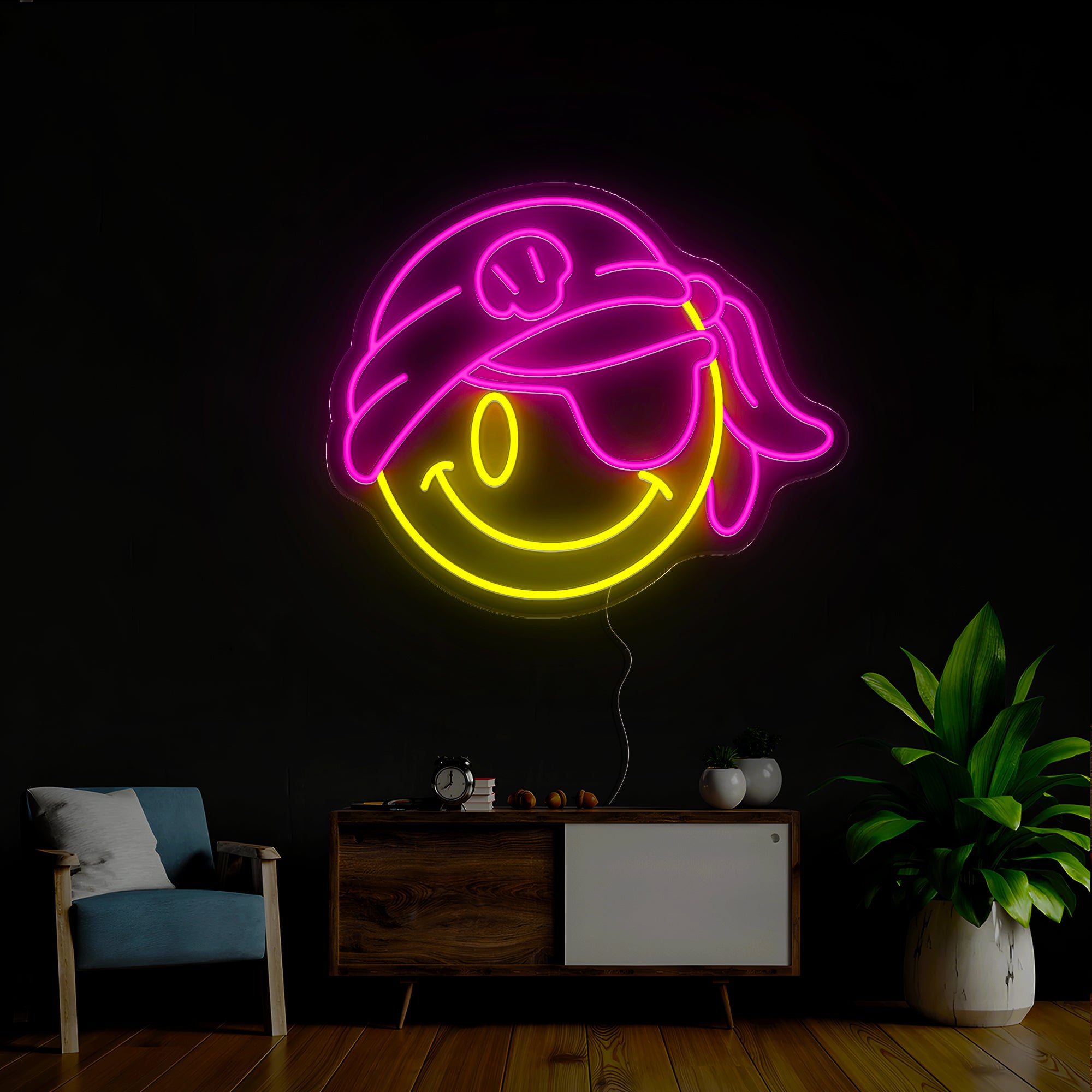 Pirate Emoticon Neon Sign