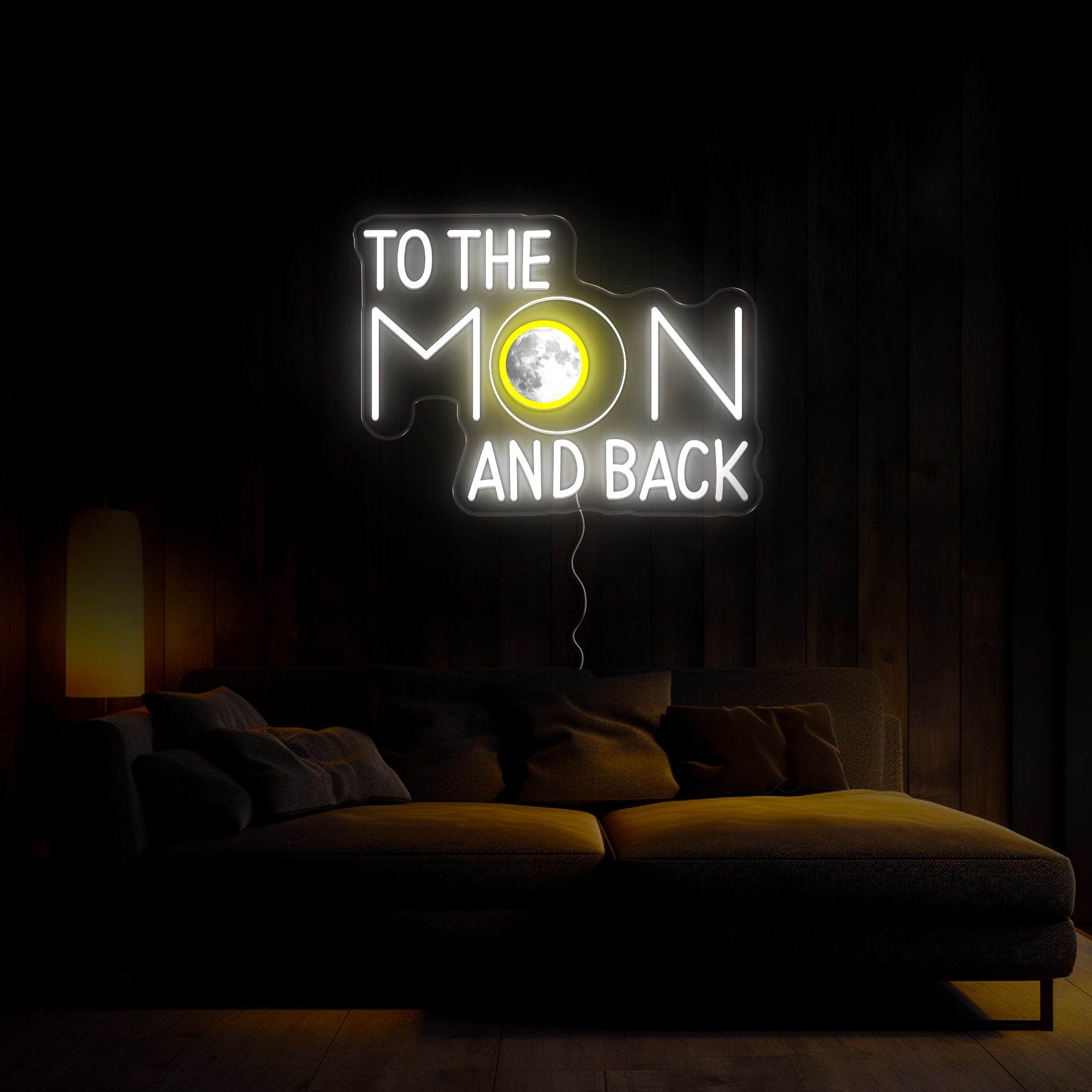 To The Moon And Back Artwork Neon Sign