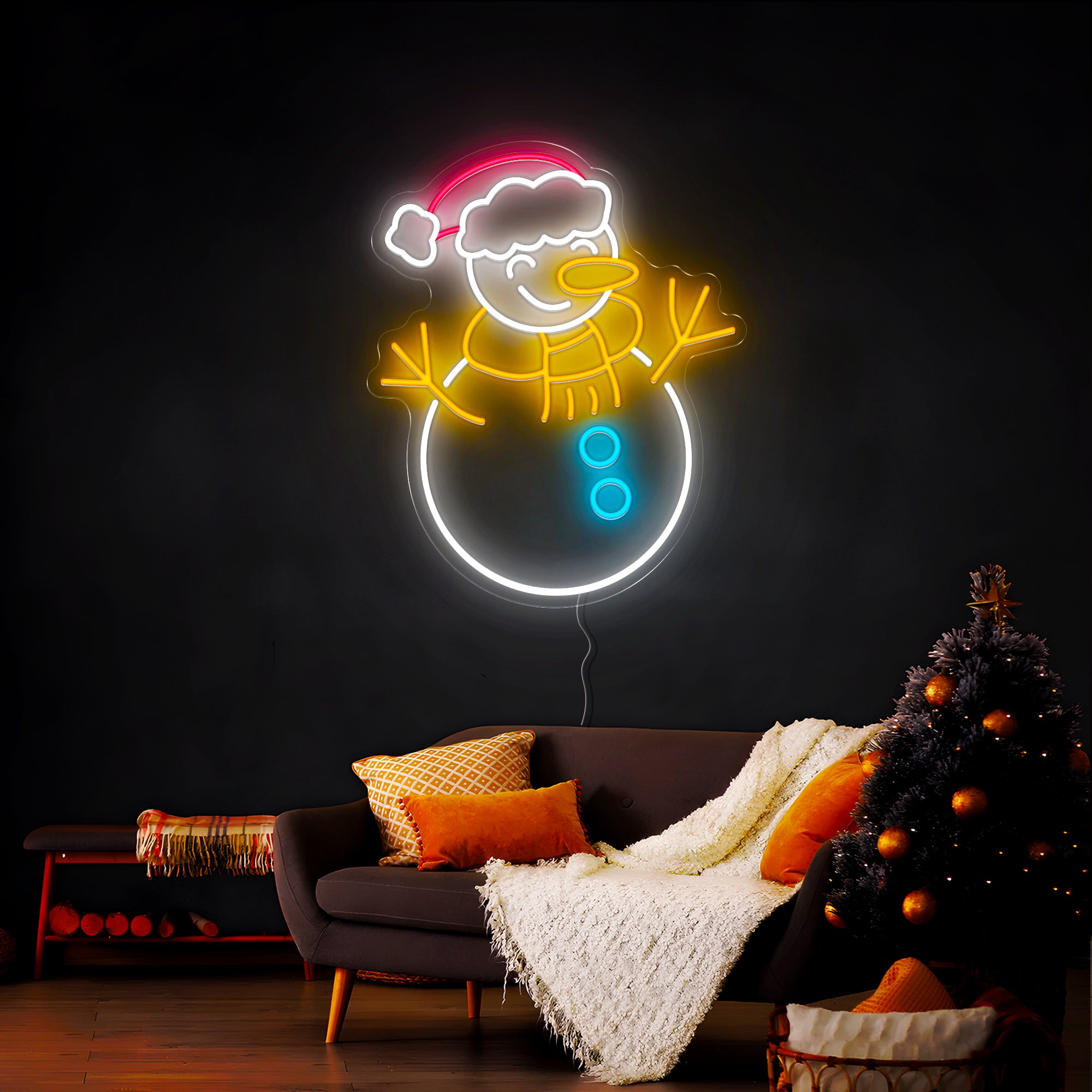 Snowman Christmas Neon Sign