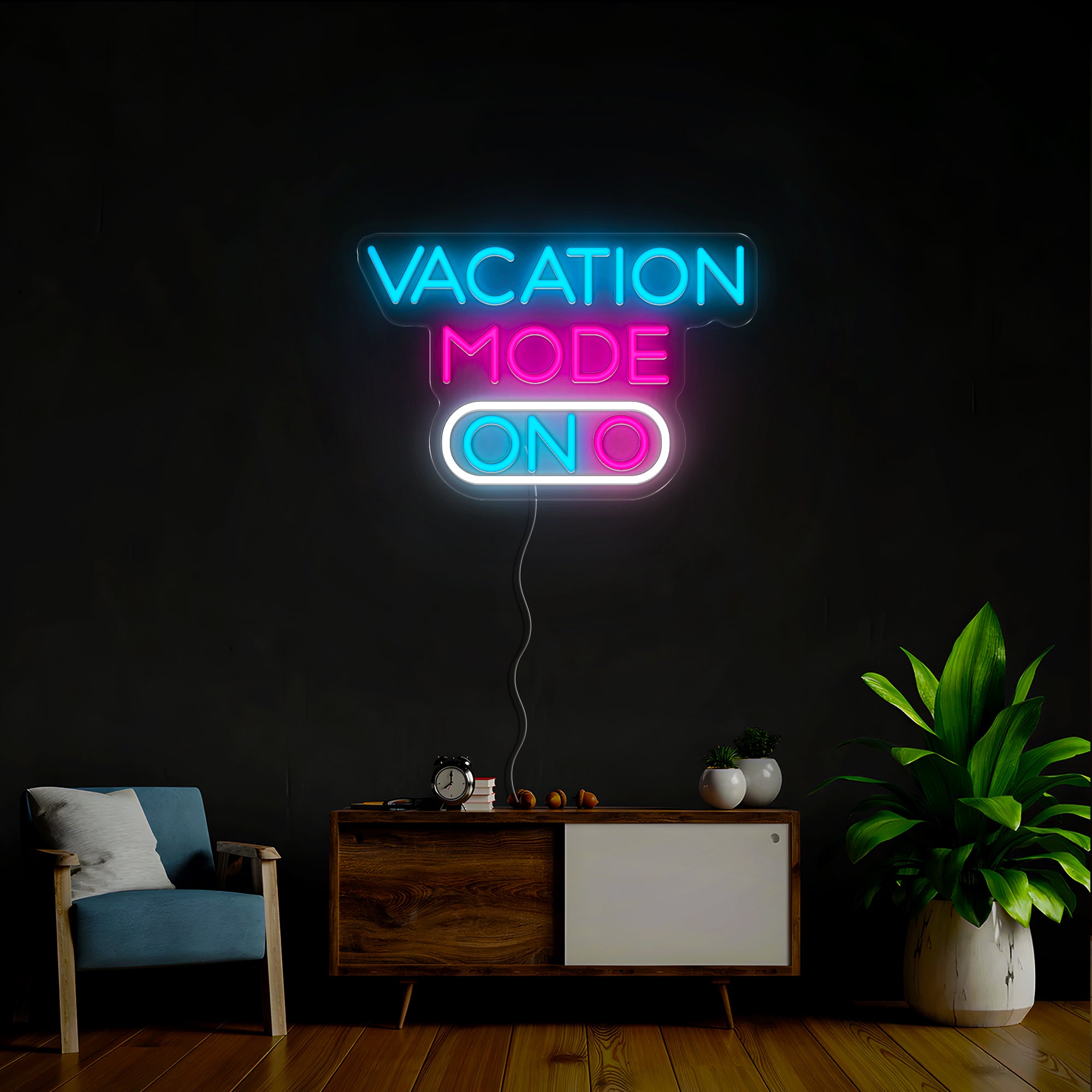 Vacation Mode On Neon Sign