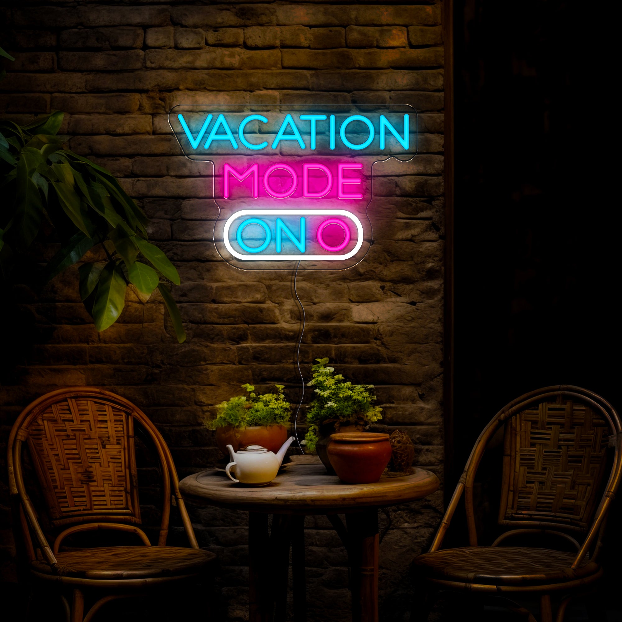 Vacation Mode On Neon Sign
