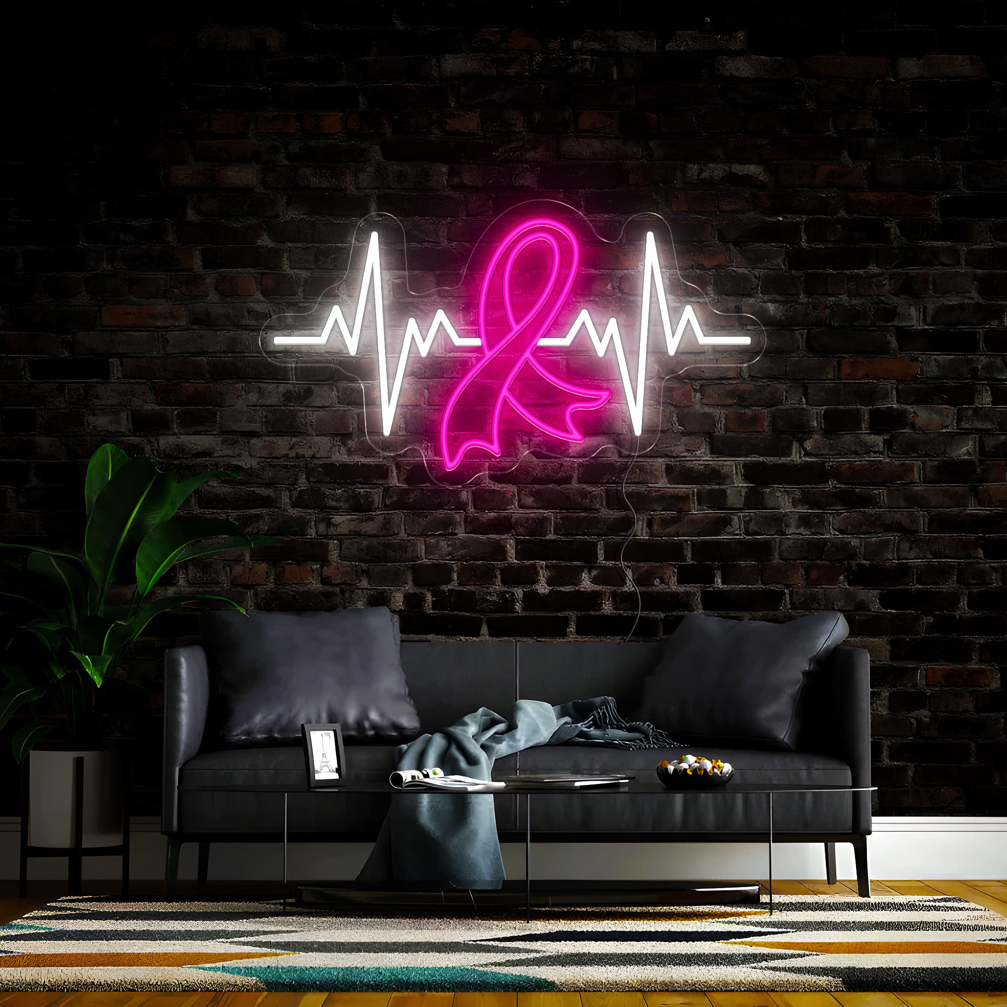 Heart Beat Cancer Neon Sign