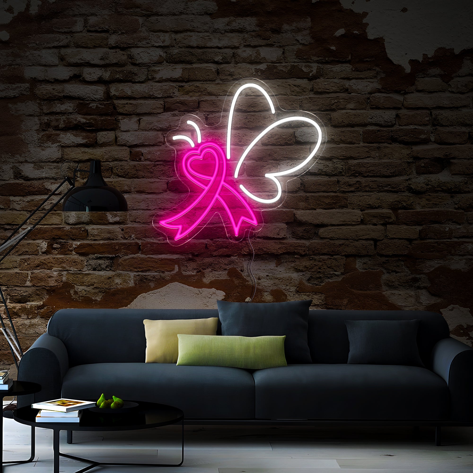 Butterfly Ribbon Neon Sign