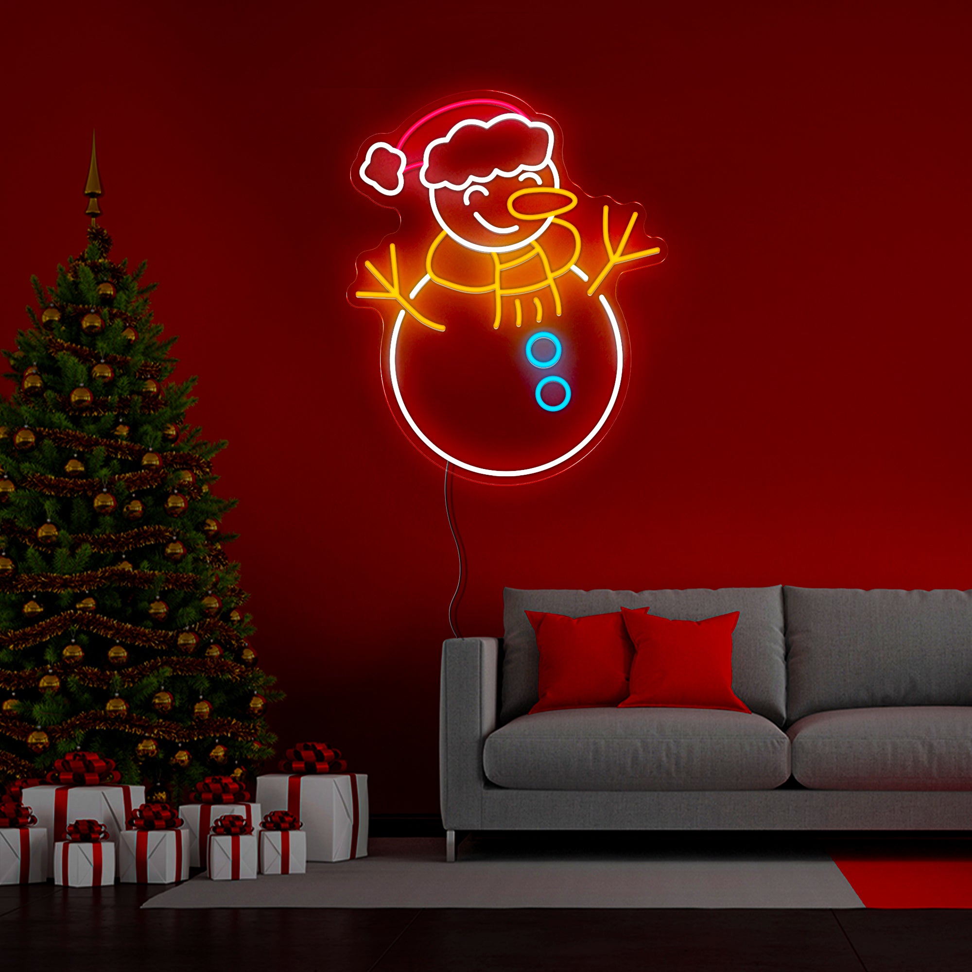 Snowman Christmas Neon Sign