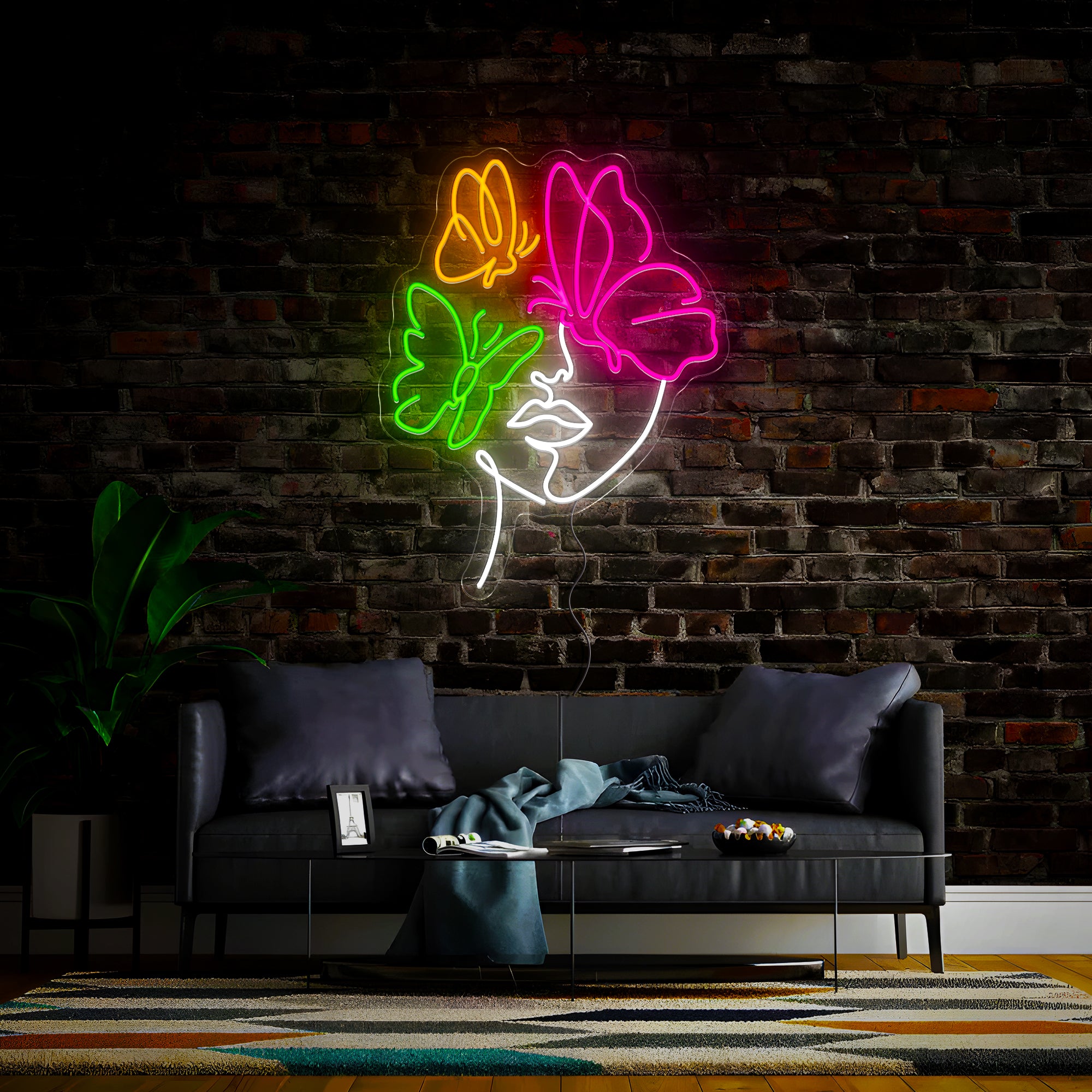 Butterfly Woman Neon Sign